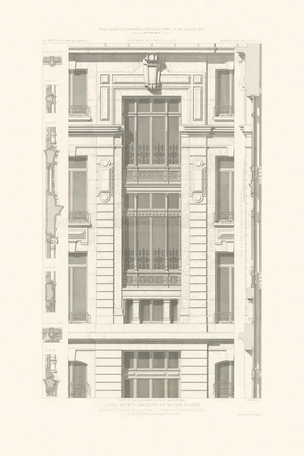 Vintage facade drawing wall mural