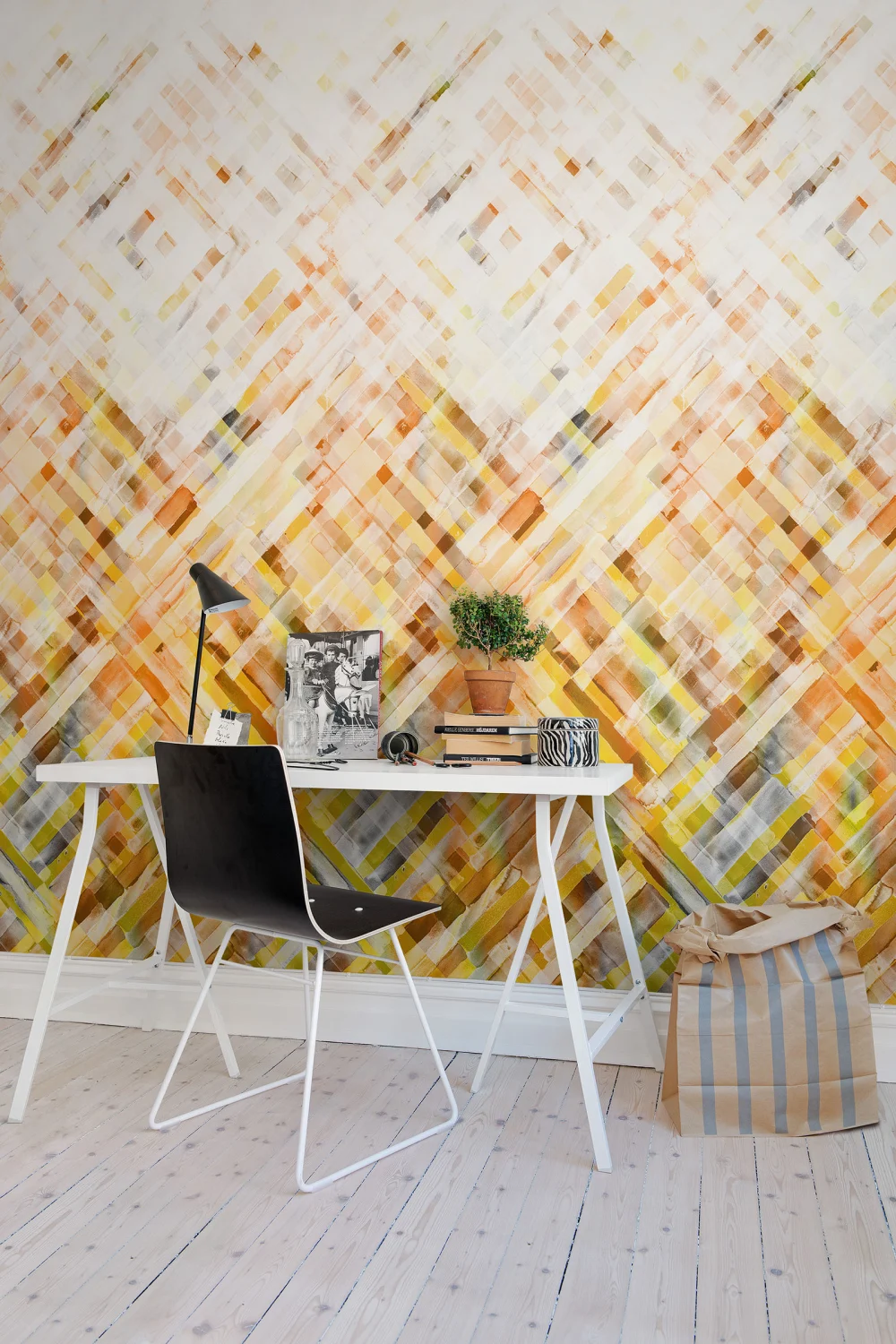 Yellow weave wallpaper