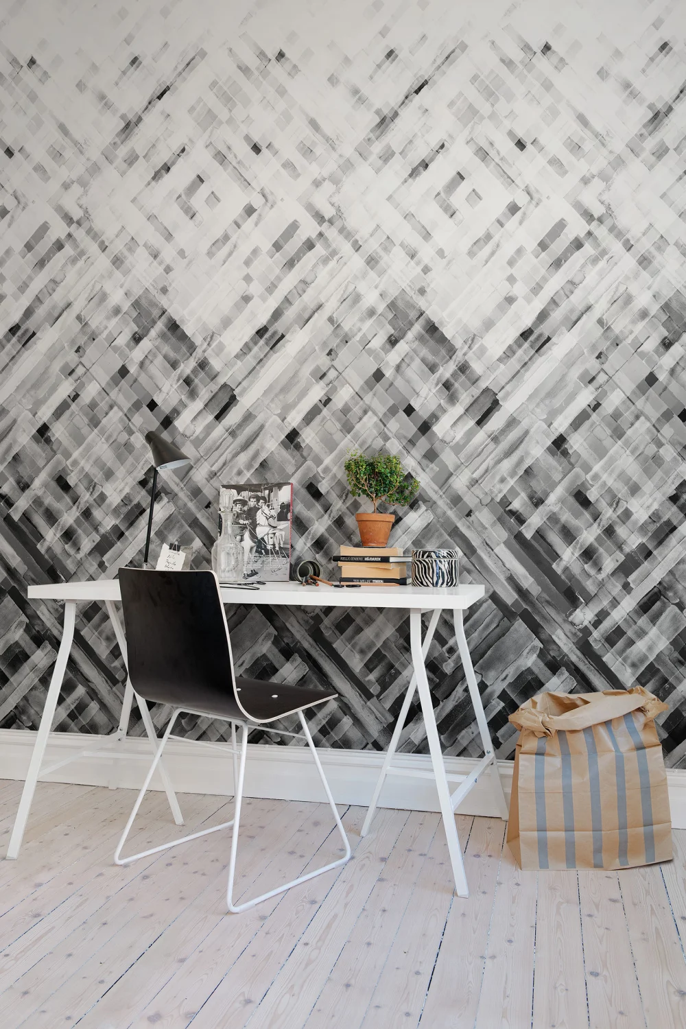 Monochrome wall mural
