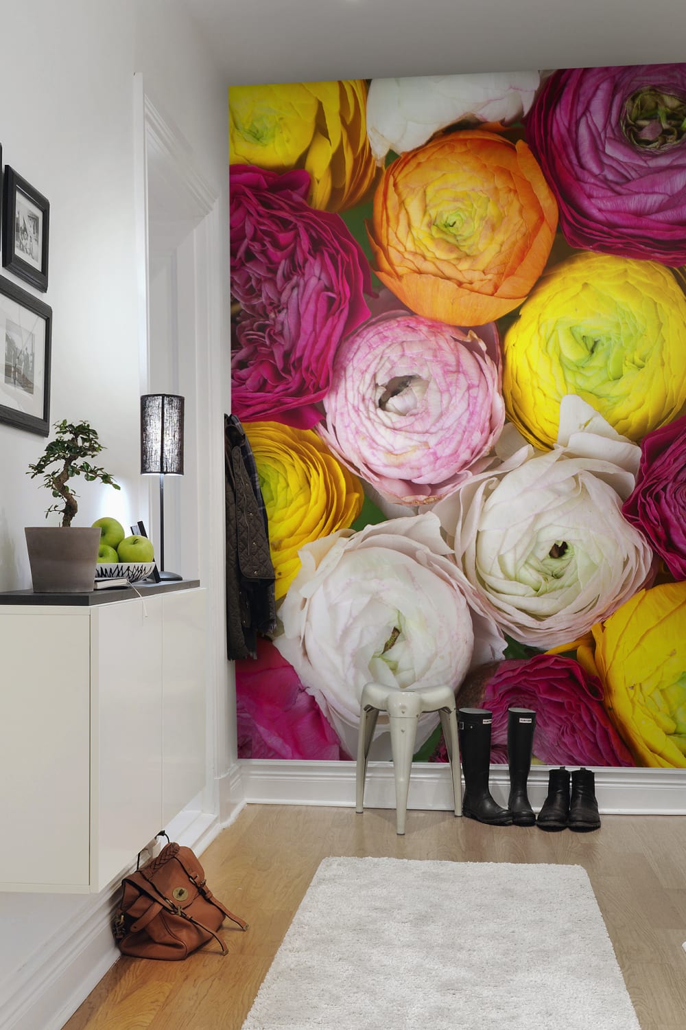 Bright colored flower wall mural