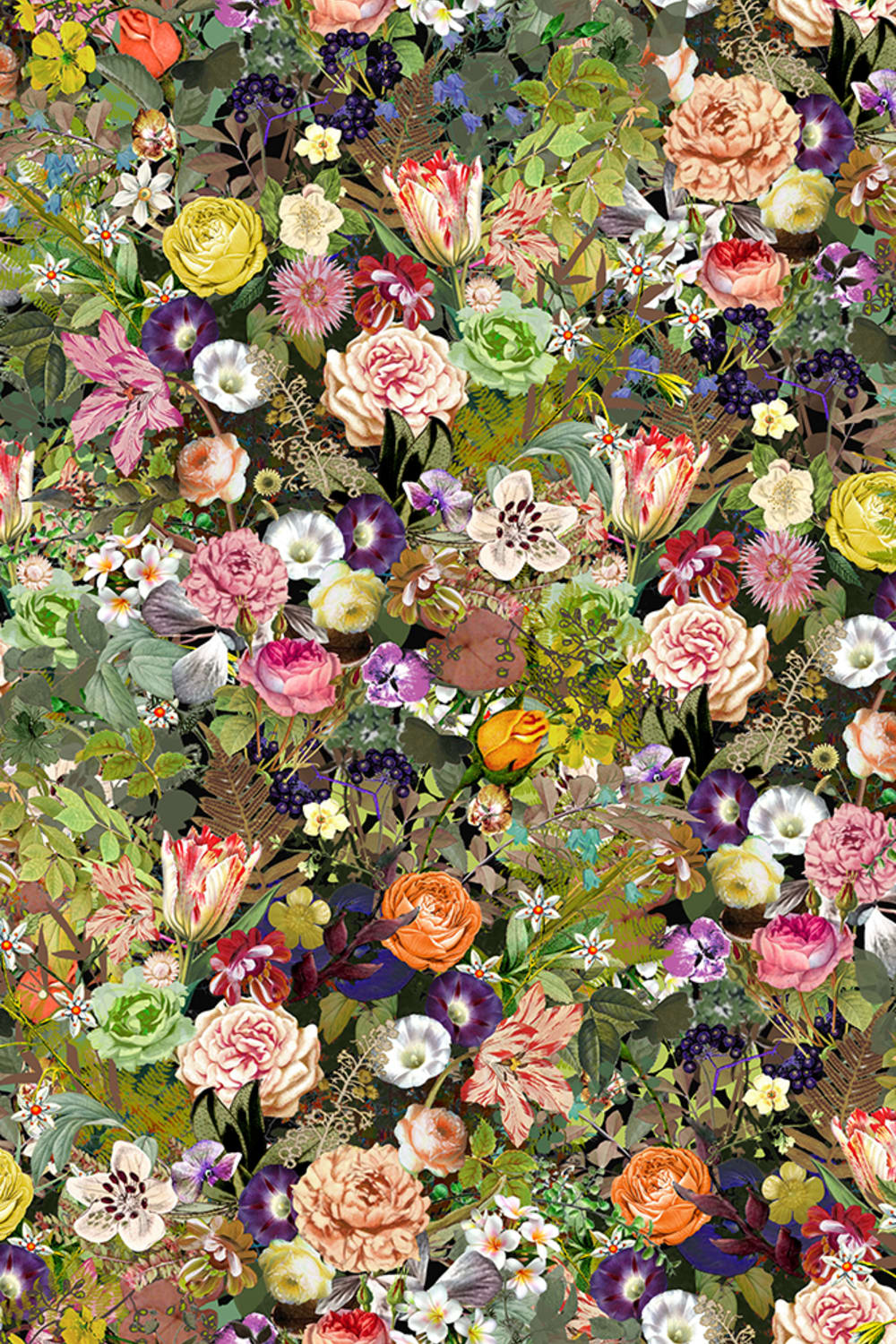 Colorful flower wallpaper to match with any color