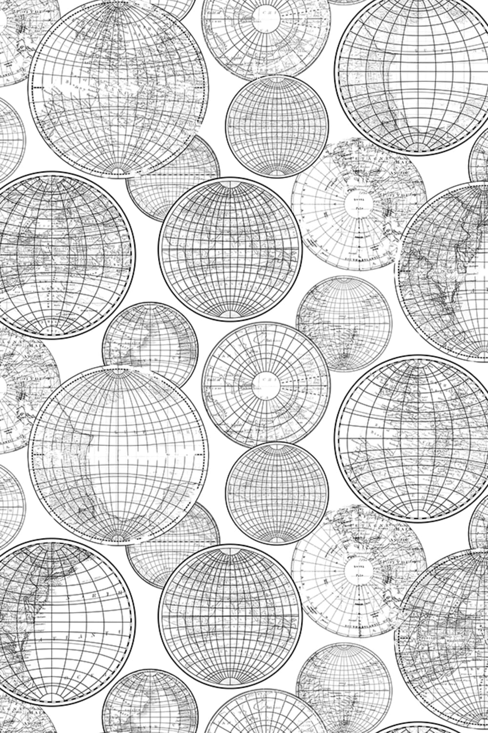 Black and white - Dancing globes