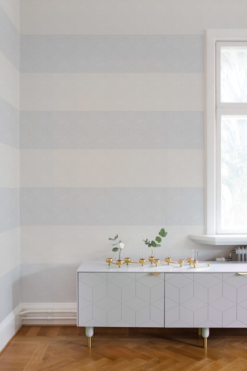 Striped linen wallpaper for the peaceful home