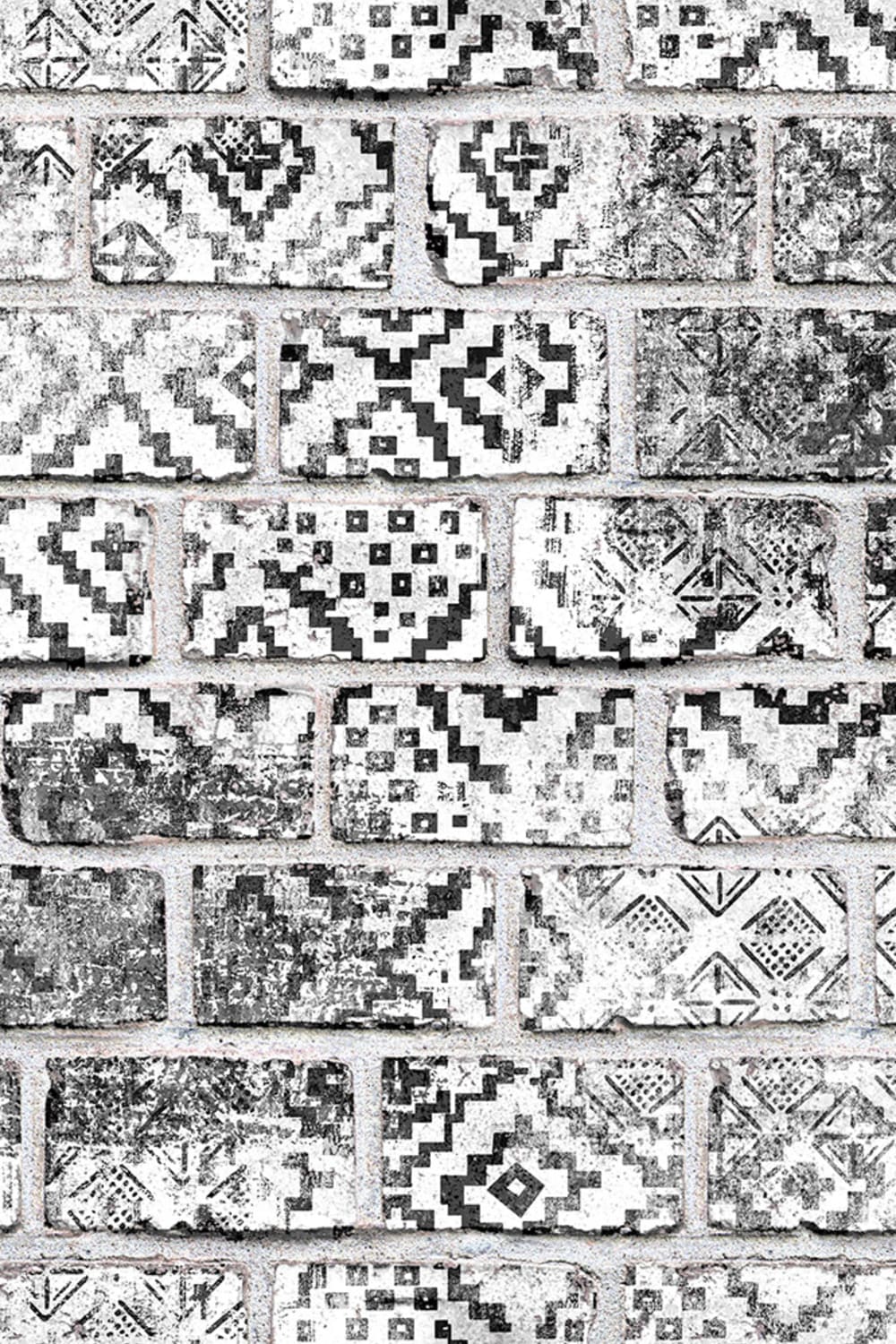 Un mur de briques noires et blanches avec des jolis détails