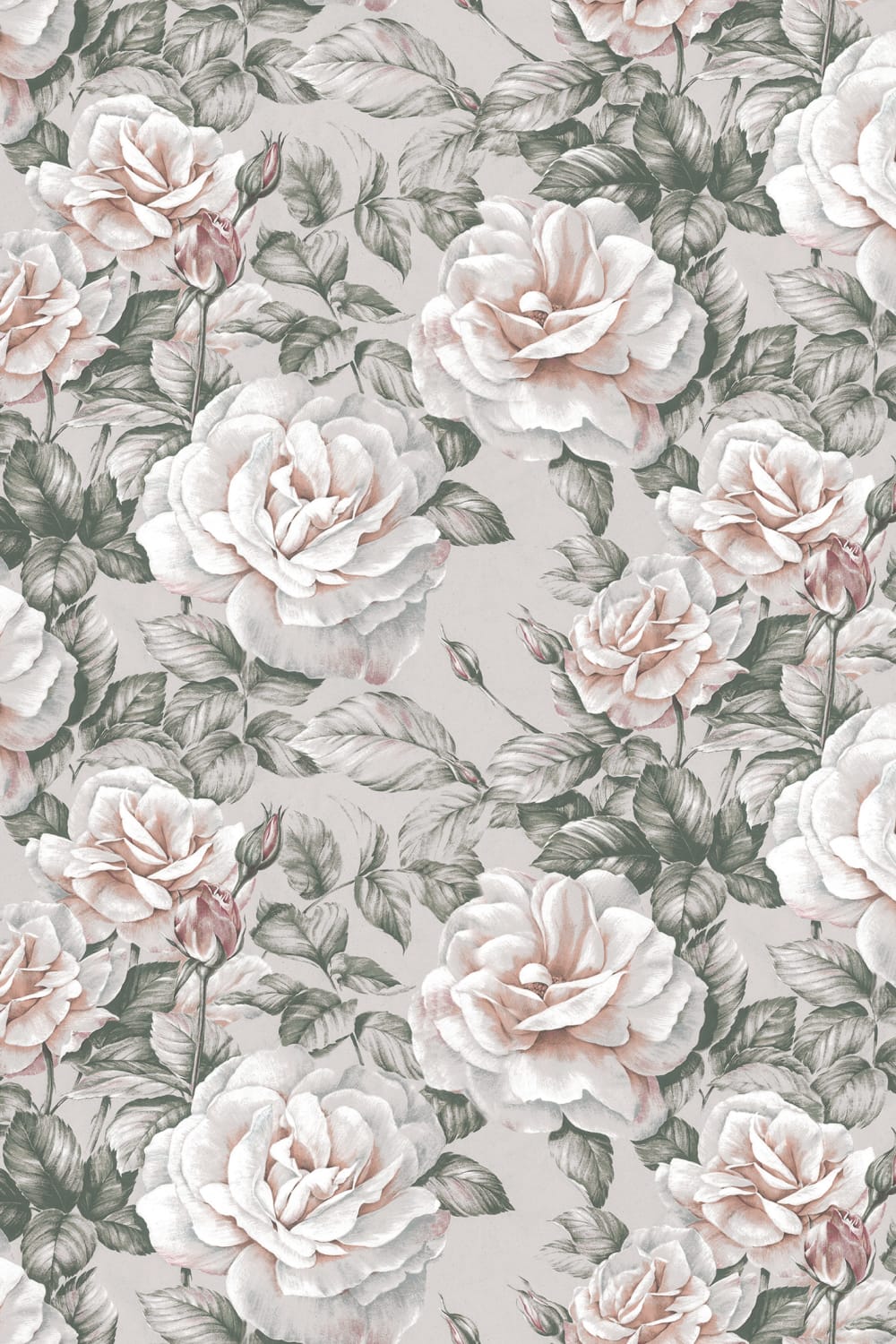 Papel de parede com design de rosas vintage