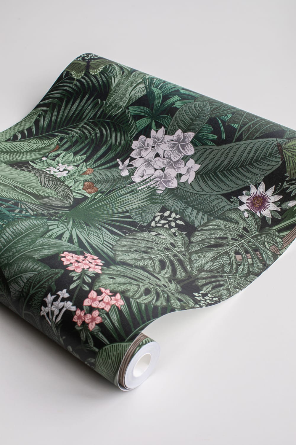 Papier peint au motif tropical et ses toucans