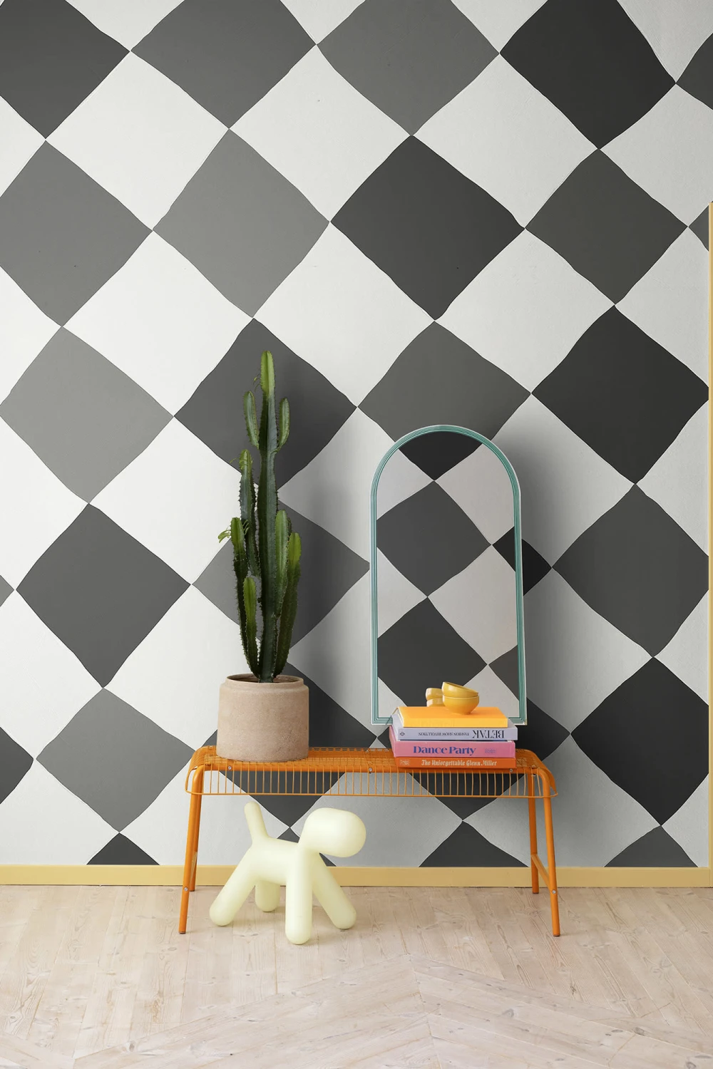 Papier peint à carreaux audacieux