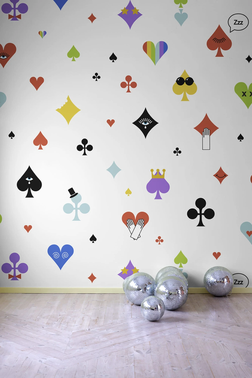 Papier peint imprimé poker arc-en-ciel