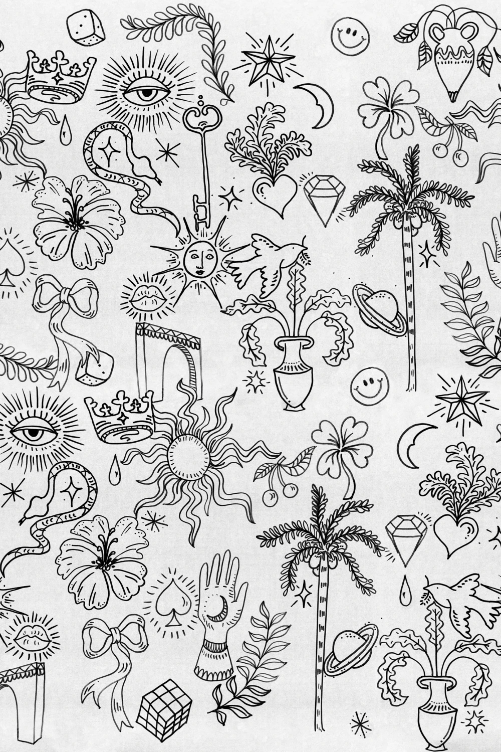 Doodle model de design tapet
