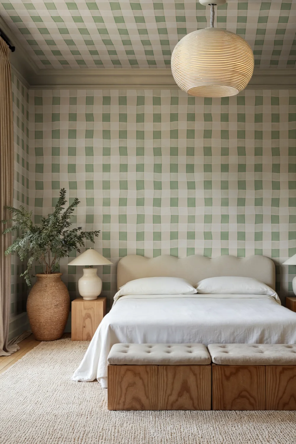 Breloque vichy frais en vert clair
