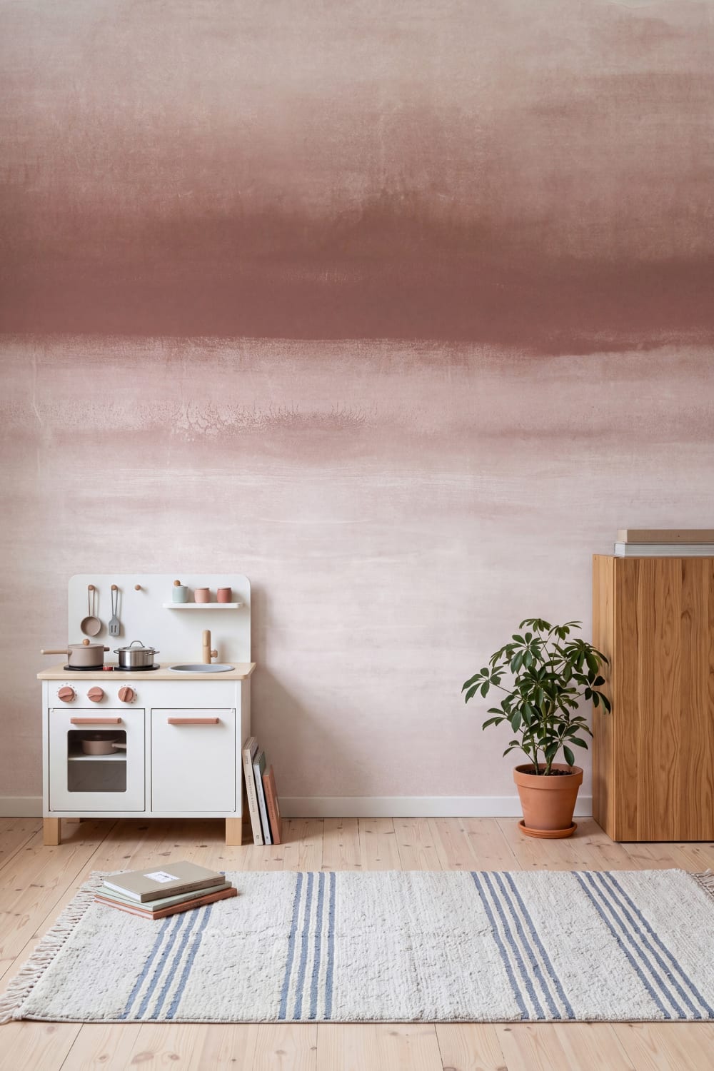 Gradient Waterline, Pink wallpaper | Rebel Walls - Wall Mural