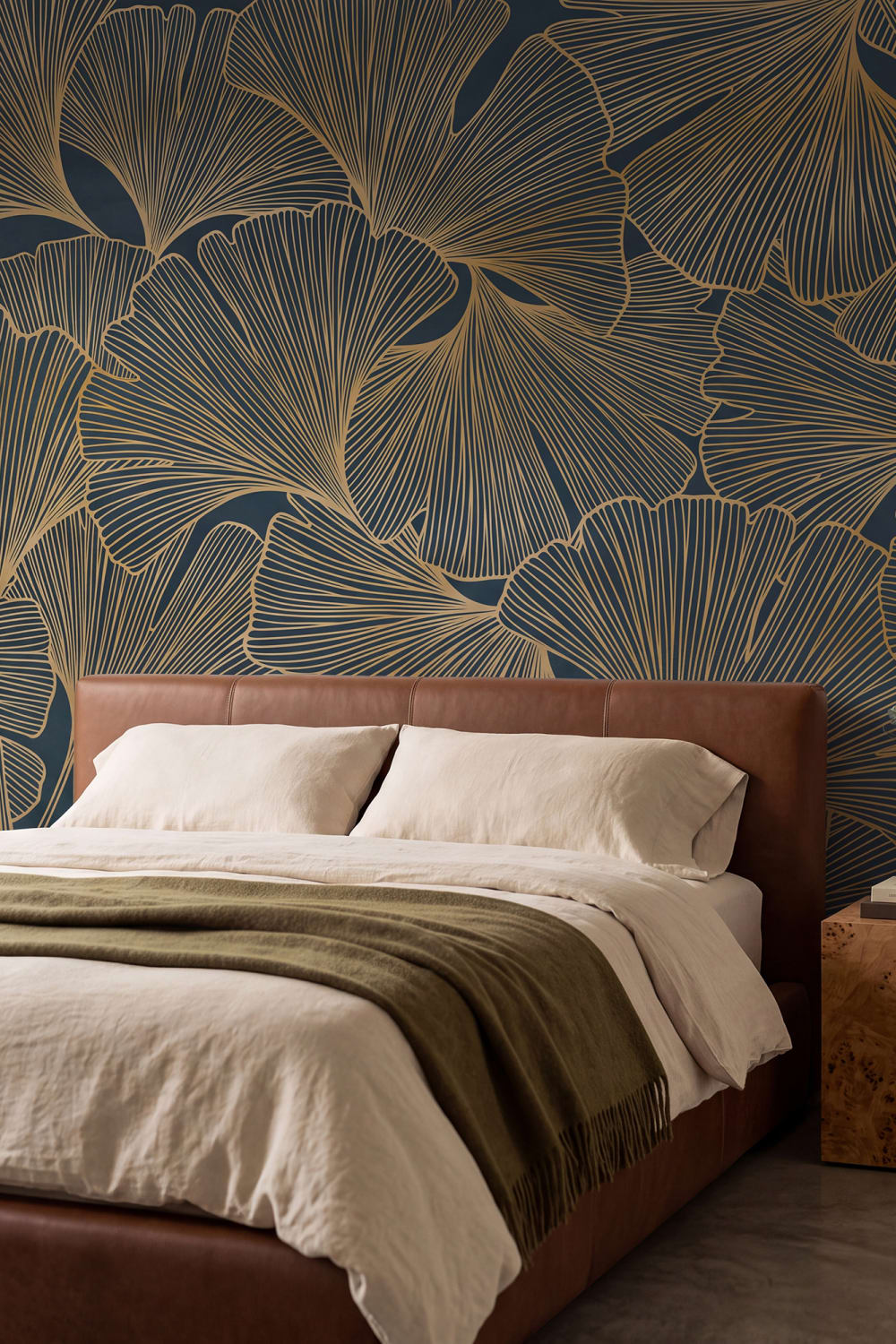 Ginkgo Lines, Gold - Fresque Murale - Rebel Walls