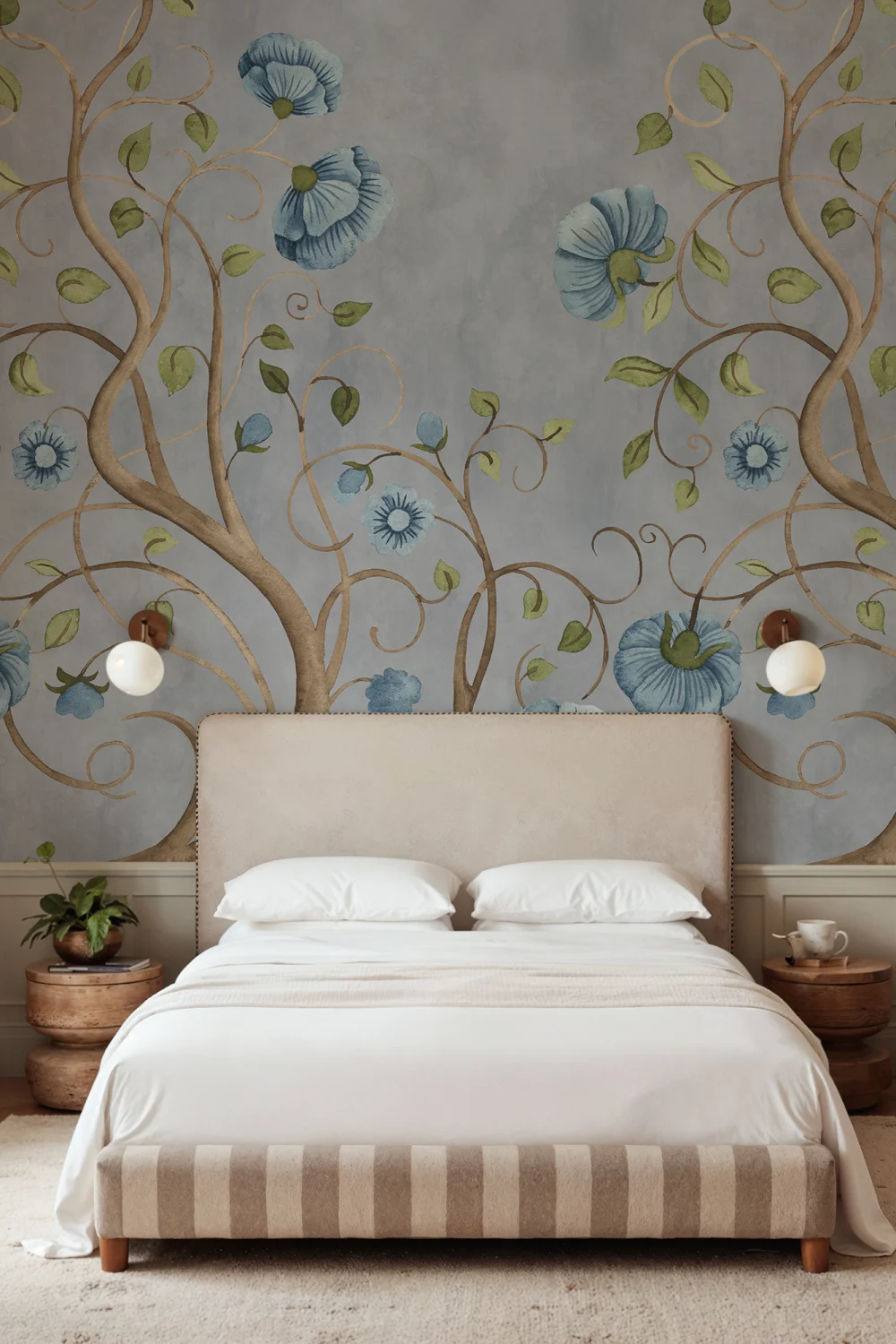 Elegant Flow of Blue Blooms