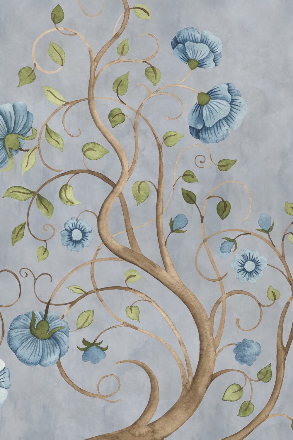 Elegant Flow of Blue Blooms