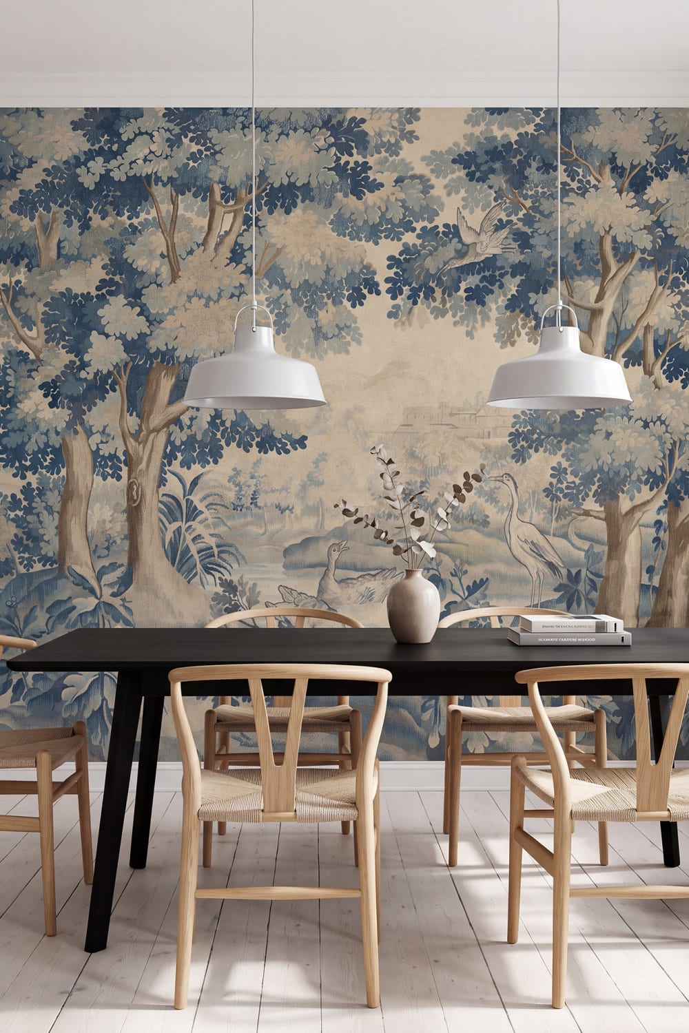 Verdure Tapestry, Blue - Wall Mural - Rebel Walls