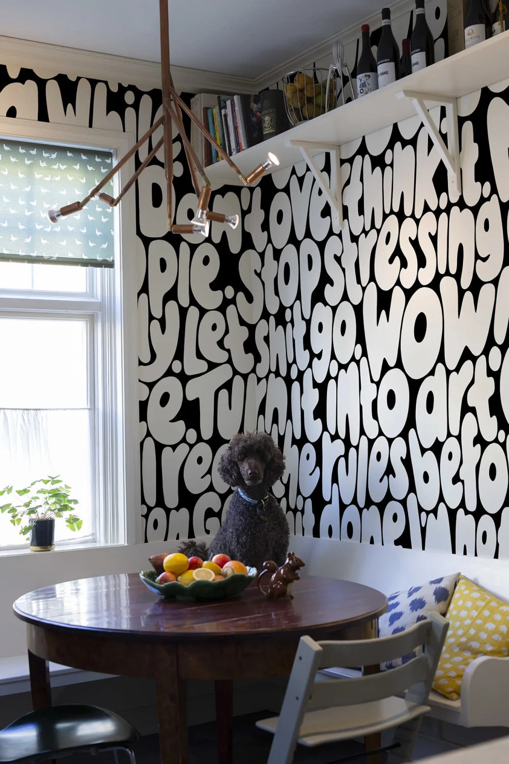 Bold typography wall mural