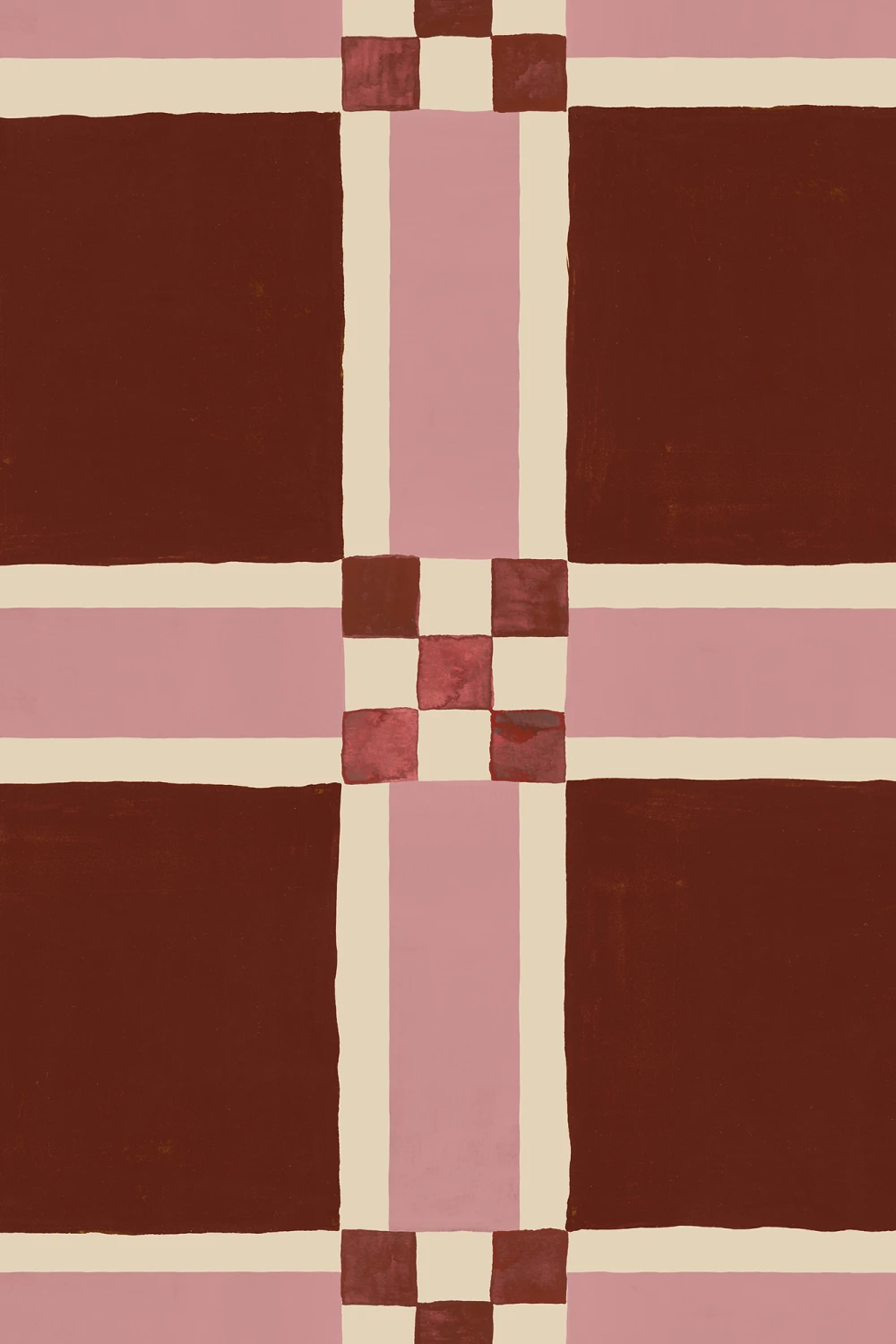 Burgundy rutnät med en djärv stil