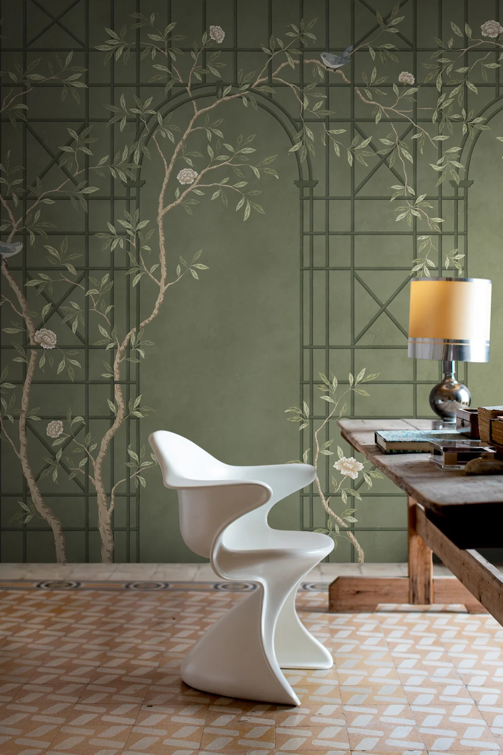Omfamna elegans med Chinoiserie Trellis
