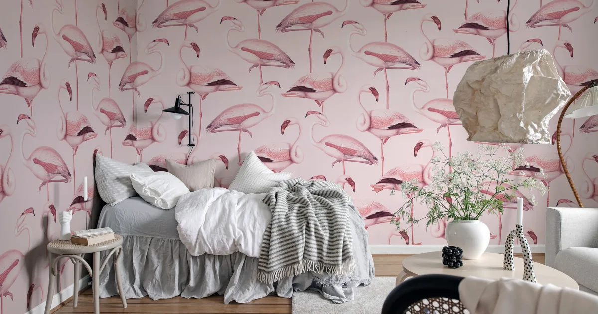 Flamingos Bubblegum - Rebel Walls