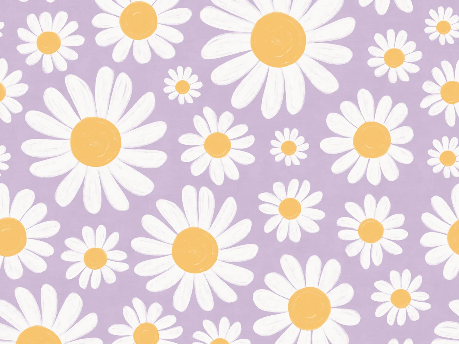 Dashing Daisies, Lilac - Wall Mural - Rebel Walls