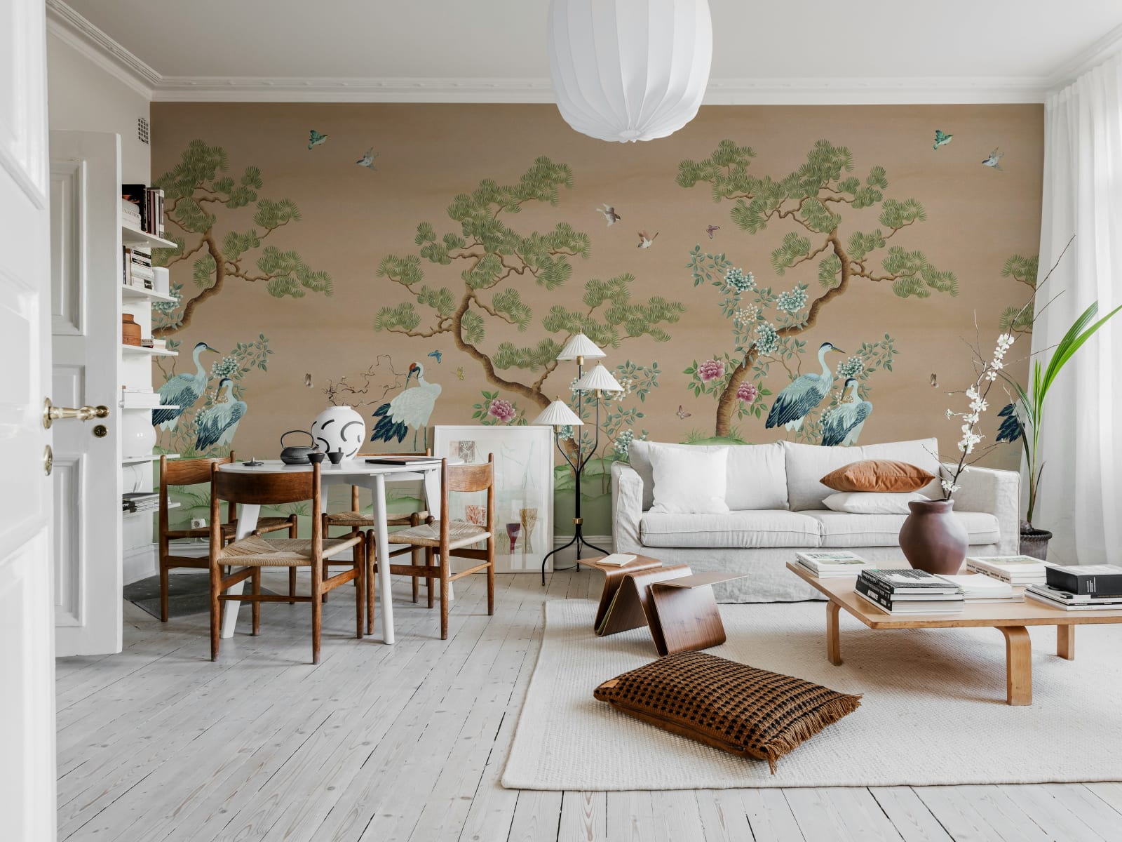 Pine Grove, Peach Wallpaper | Rebel Walls - Wall Mural