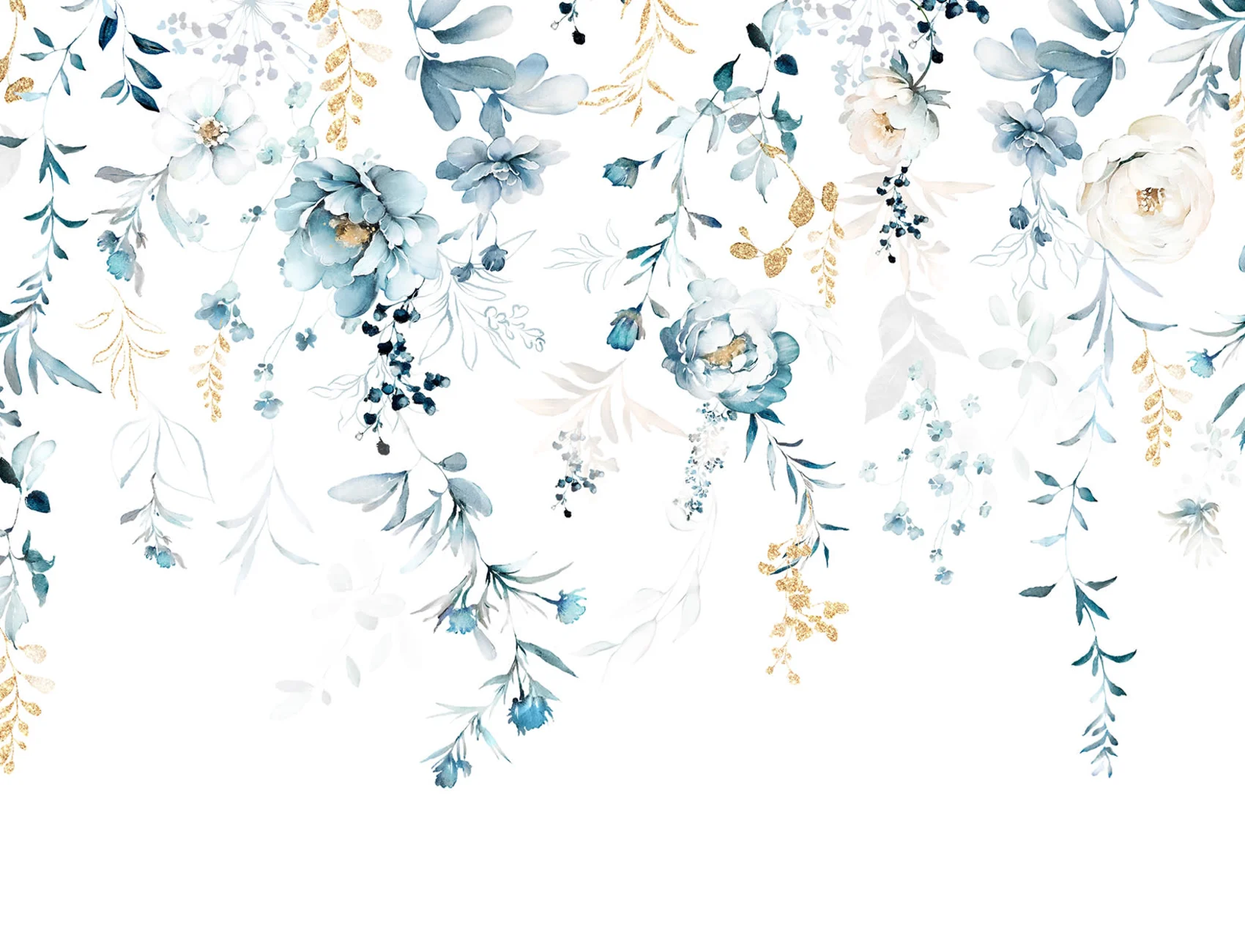 Zarte hängende Blumen und Zweige