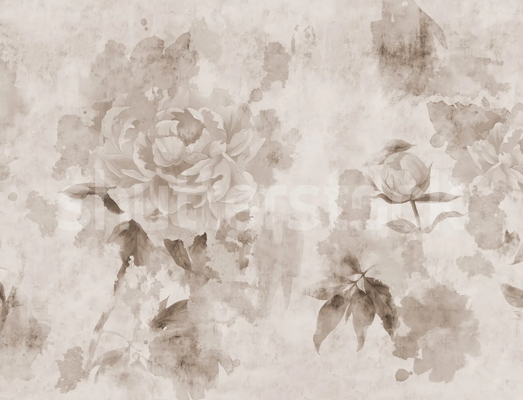 Floral Elegance in Sepia Tones