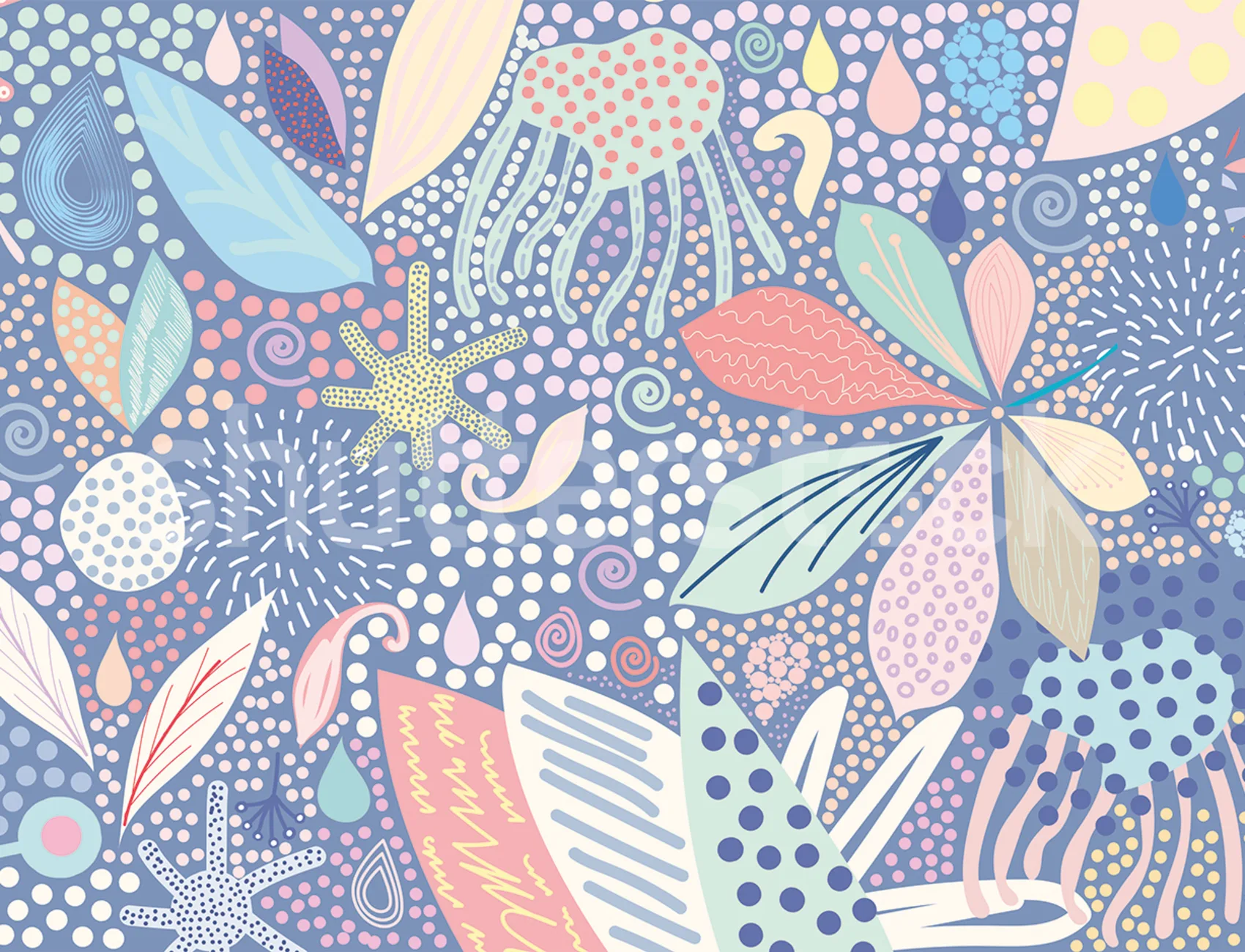 Botanical Mosaic Blue