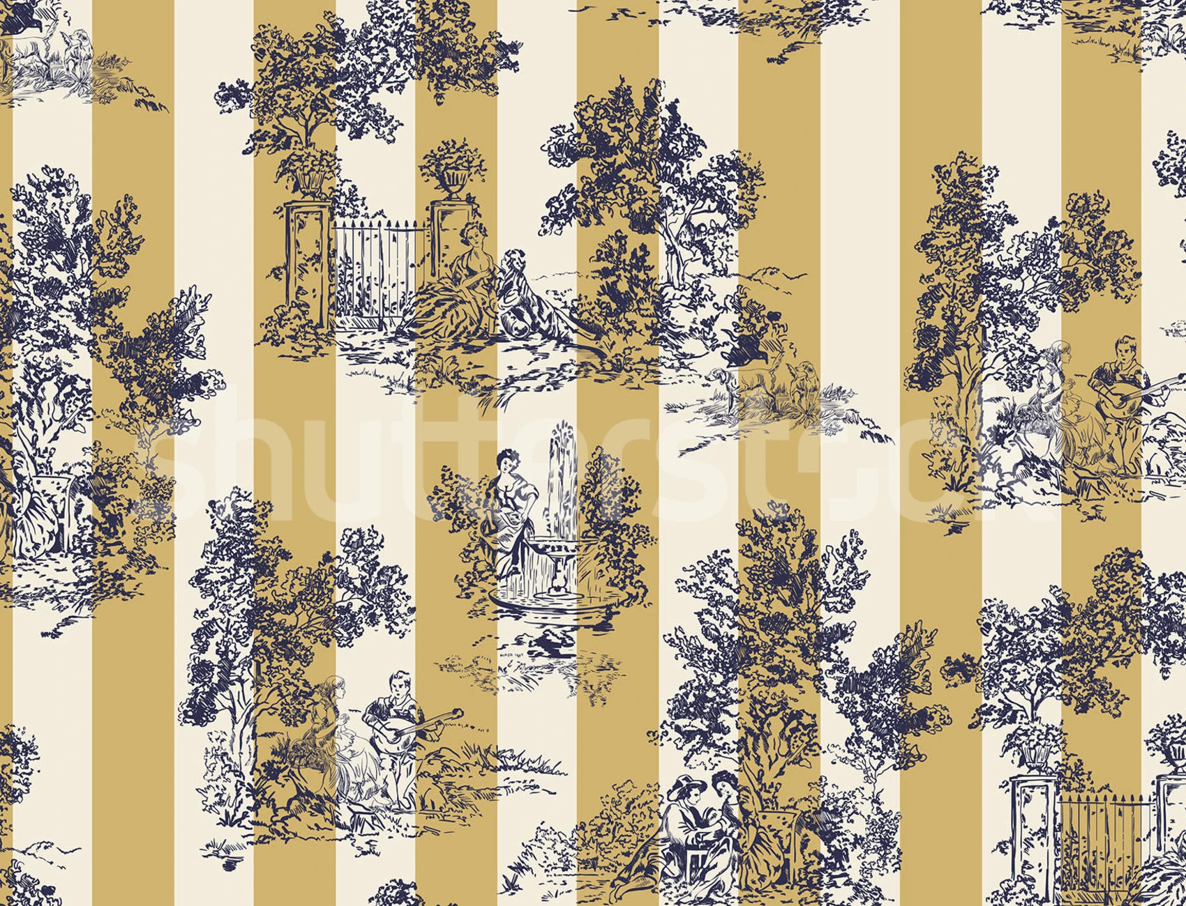 Mustard Toile Chic