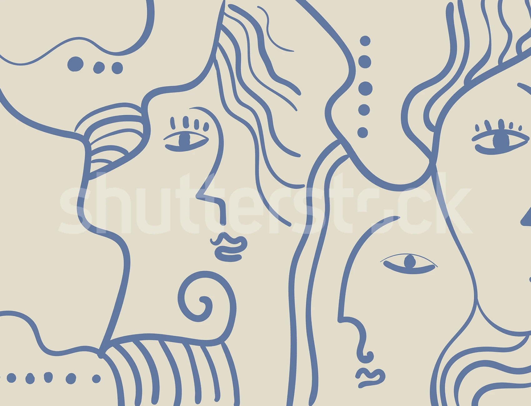 Arte Lineal Azul Expresivo