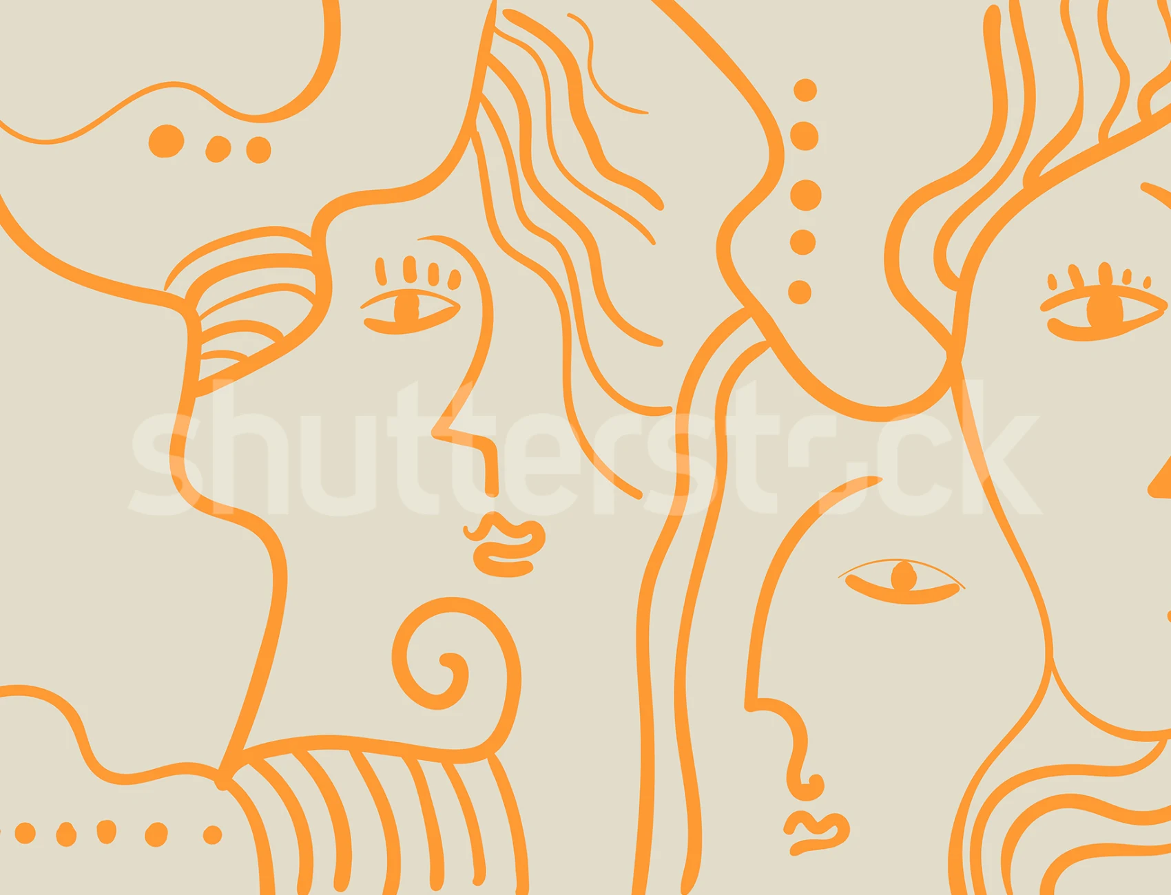 Expressive Faces, 생동감 넘치는 오렌지 | Rebel Walls