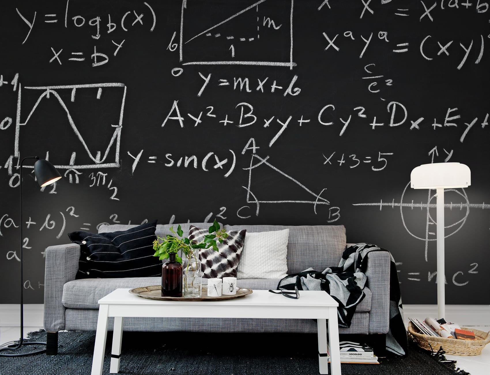 Pisanje i brojevi na matematičkom zidnom zidu