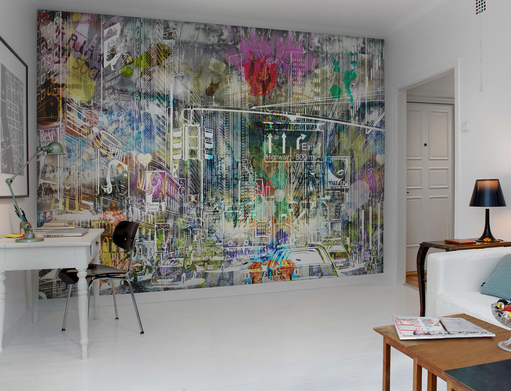 Wall mural with New York graffiti
