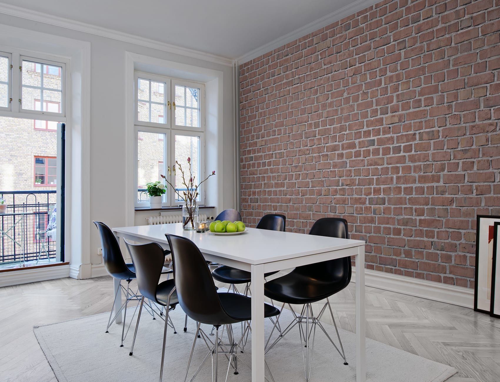 Realistic Red Brick Wallpaper Mural