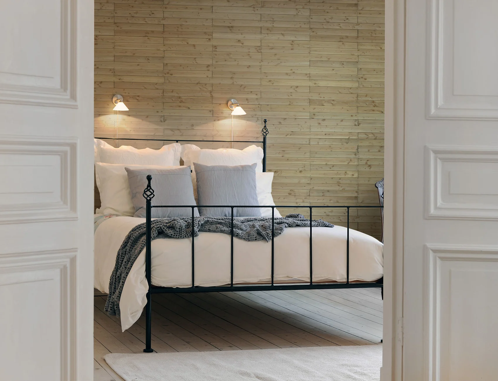 Wallpaper with wooden boards