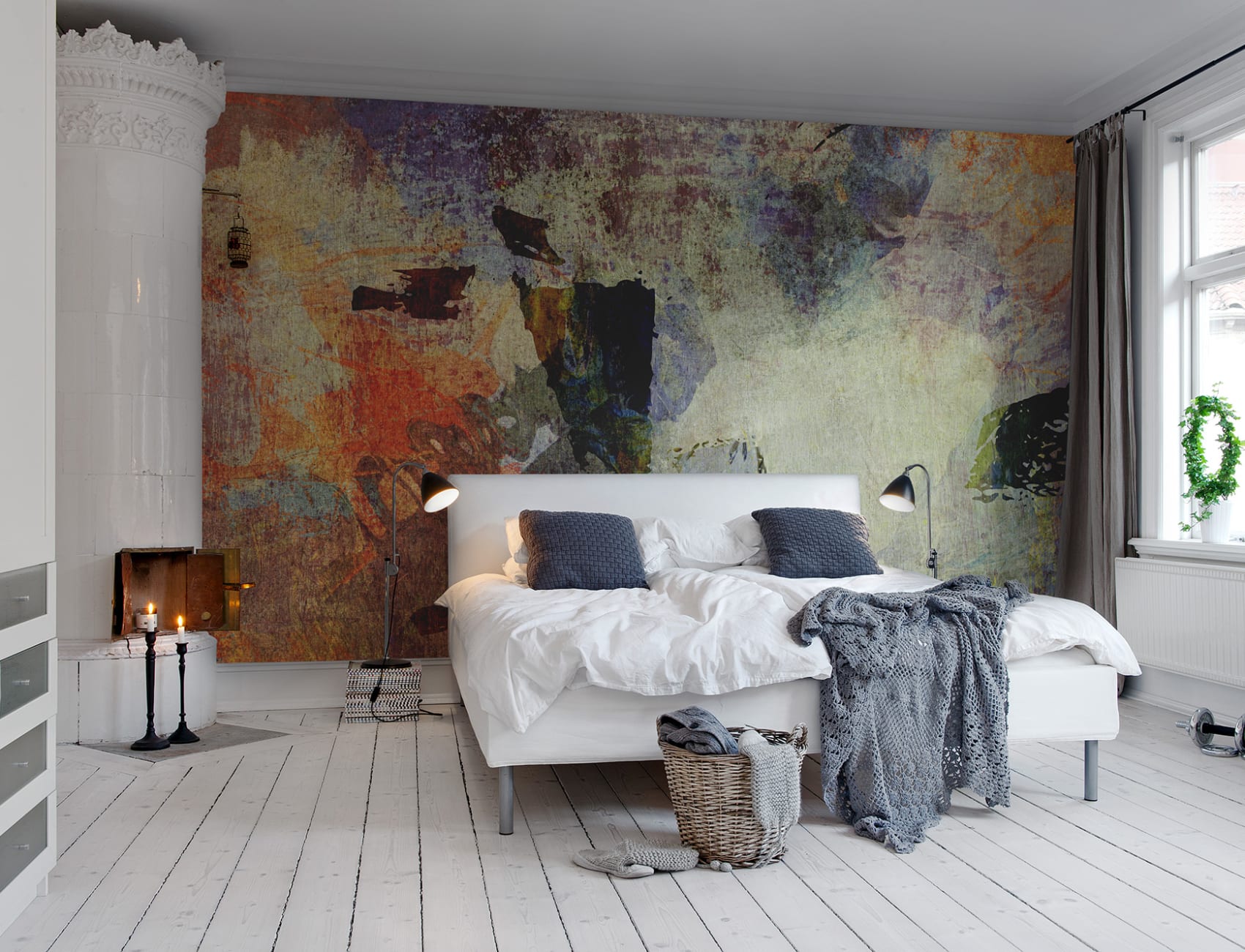 Rusty abstract wall mural