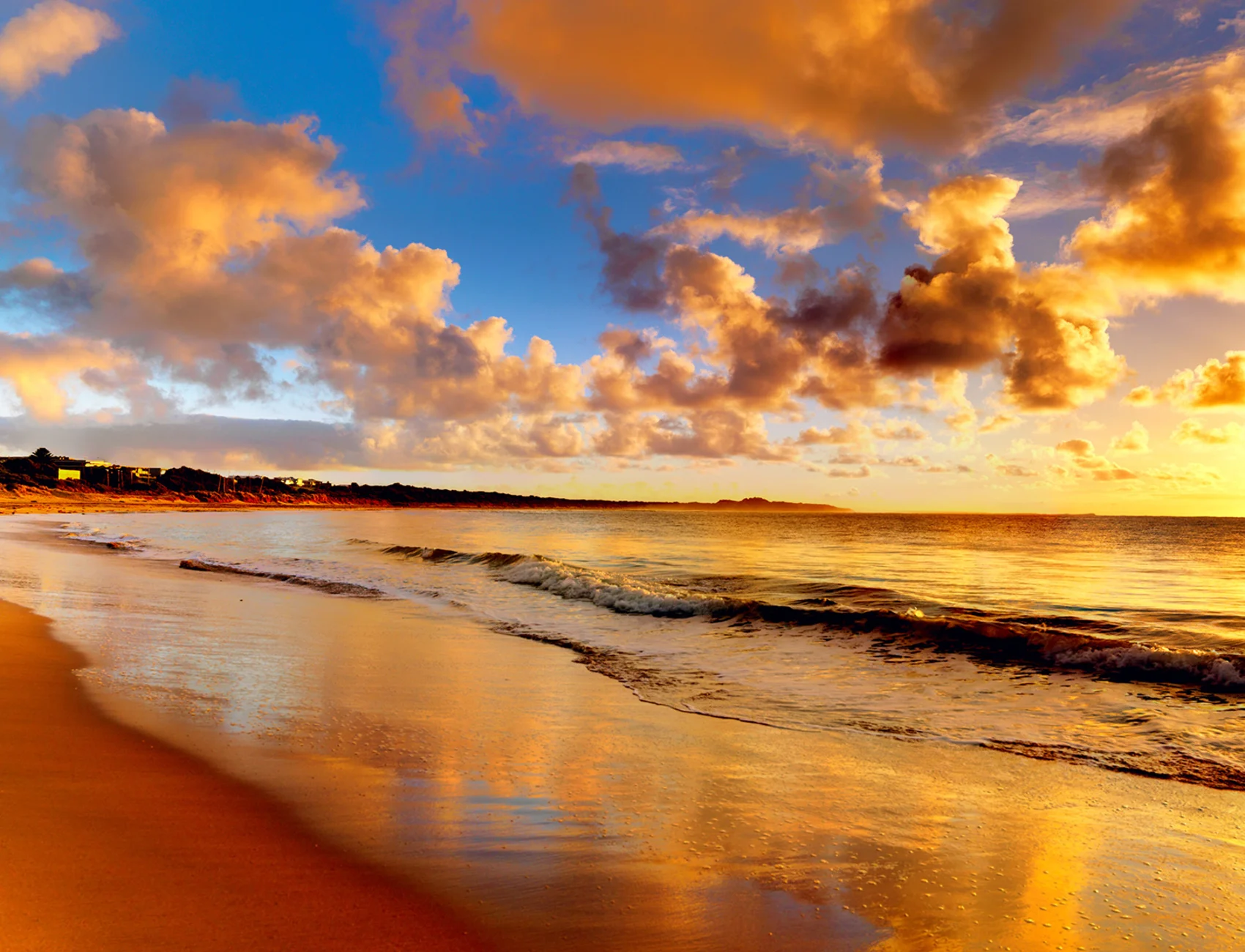 Sunset beach wall mural
