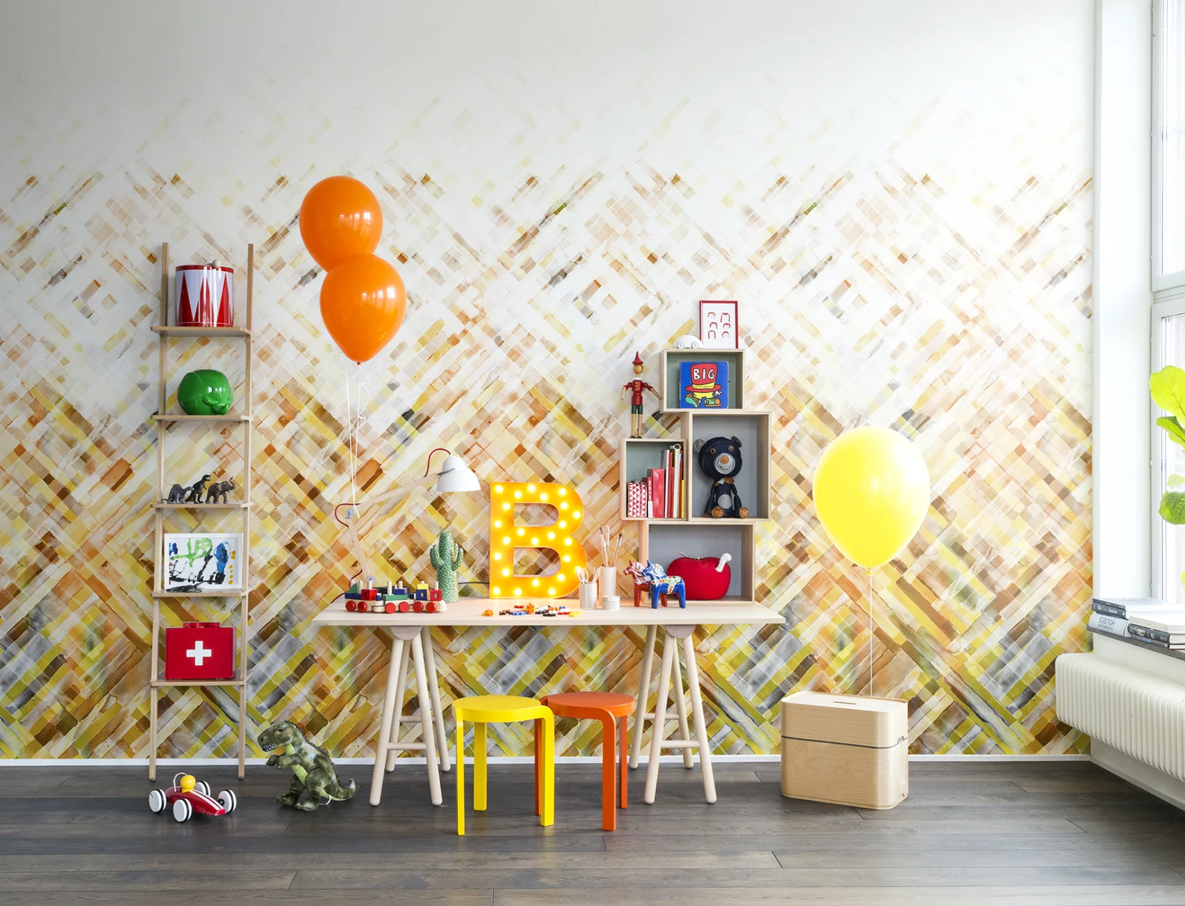 Yellow weave wallpaper