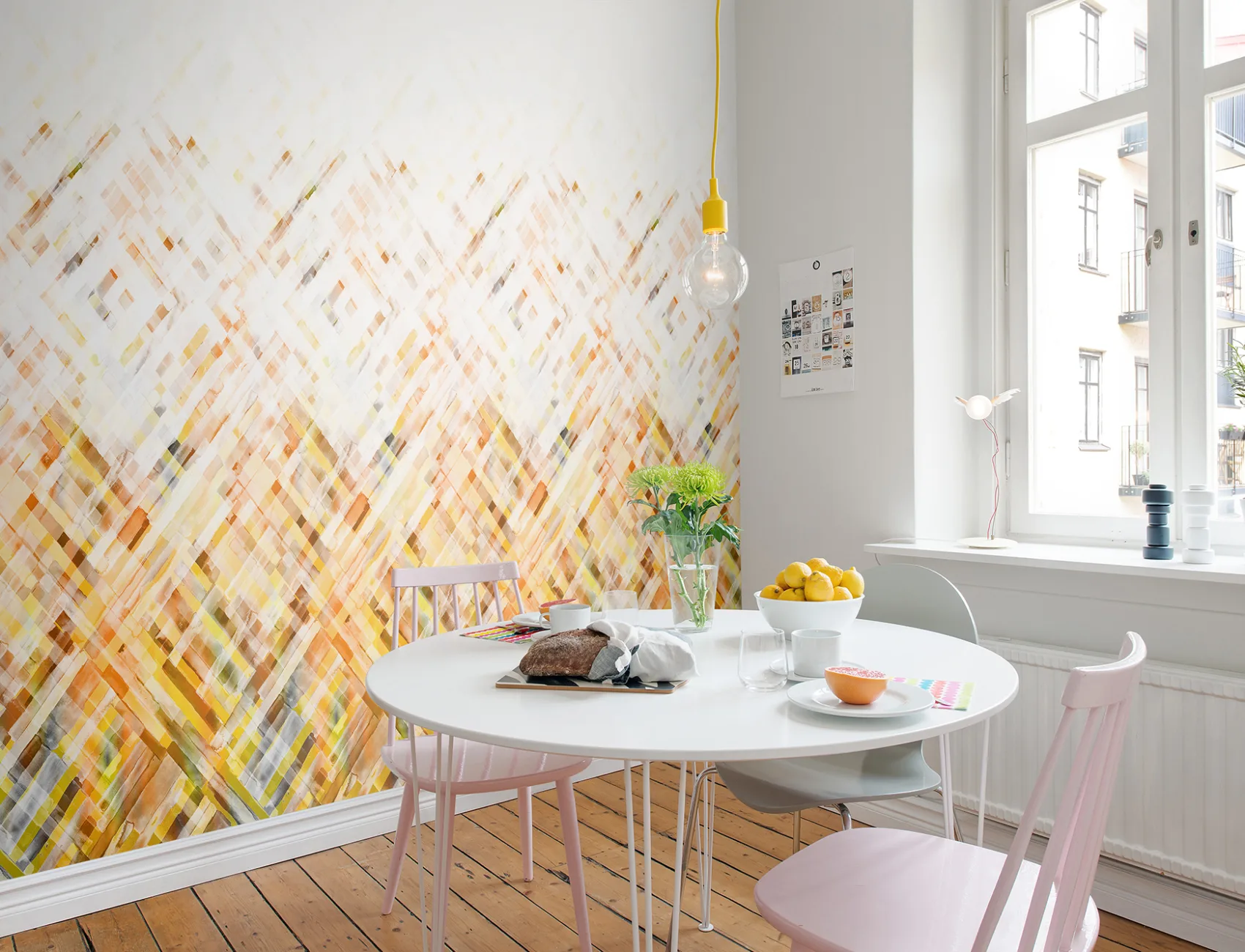 Yellow weave wallpaper