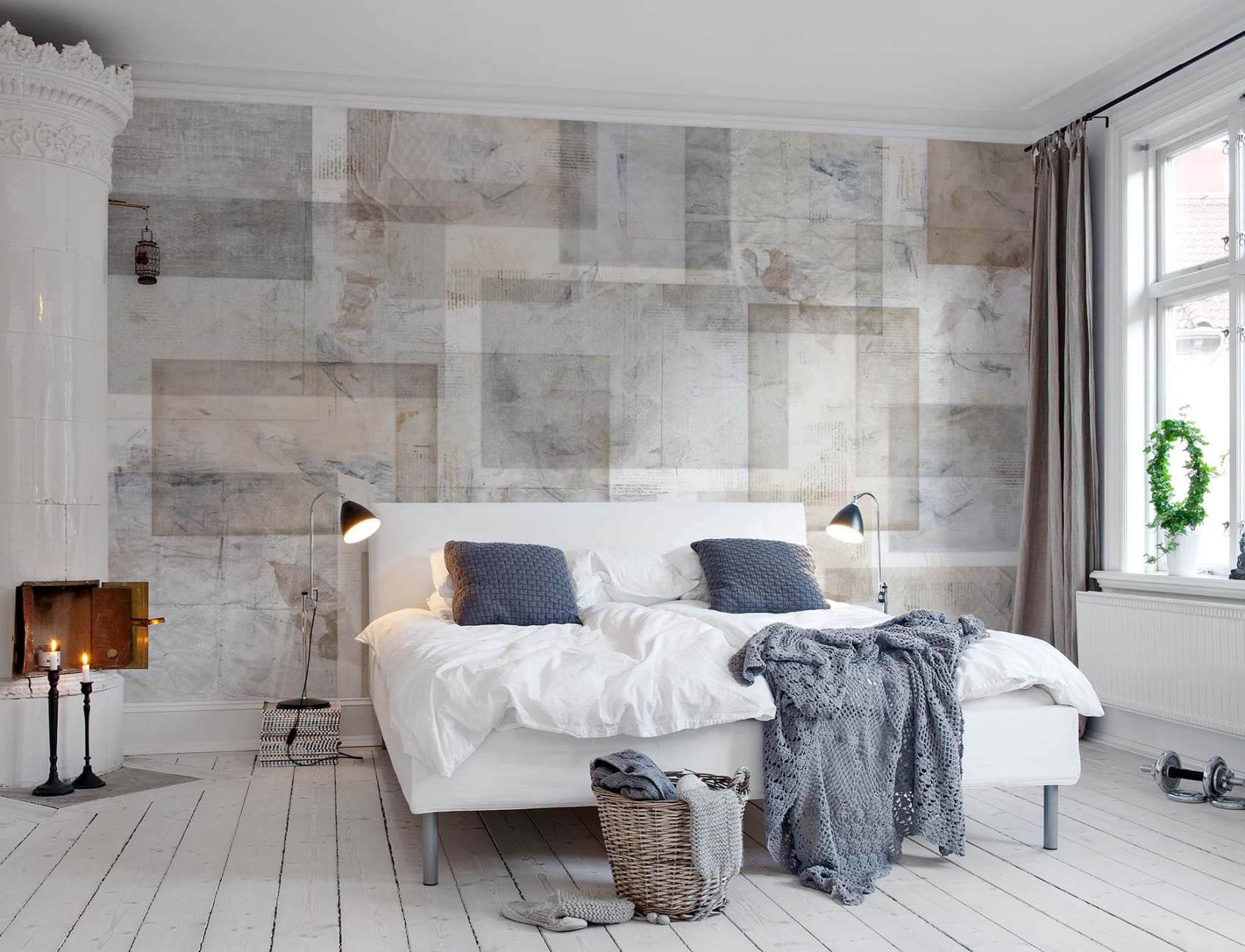 Sheer paper sheets behang