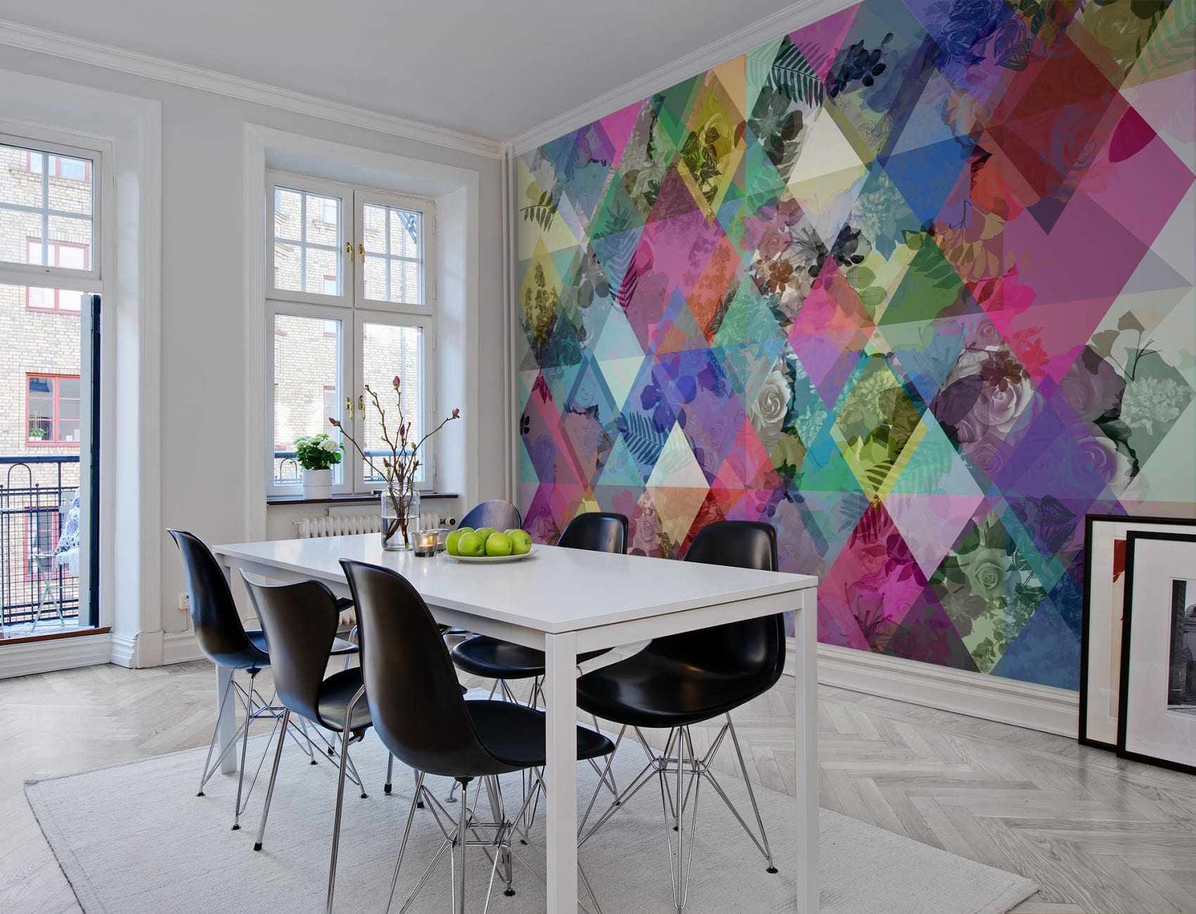 Geometrijska tapeta s uzorkom harlekina
