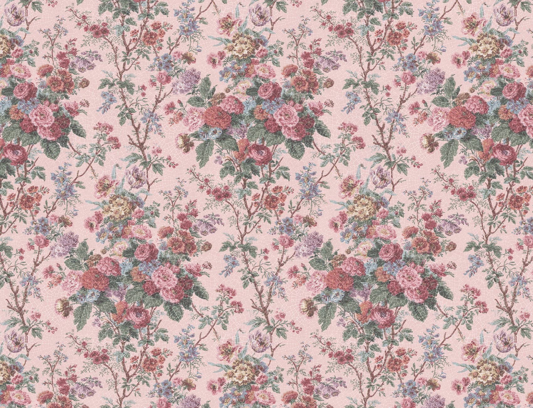 A floral romance wall mural design