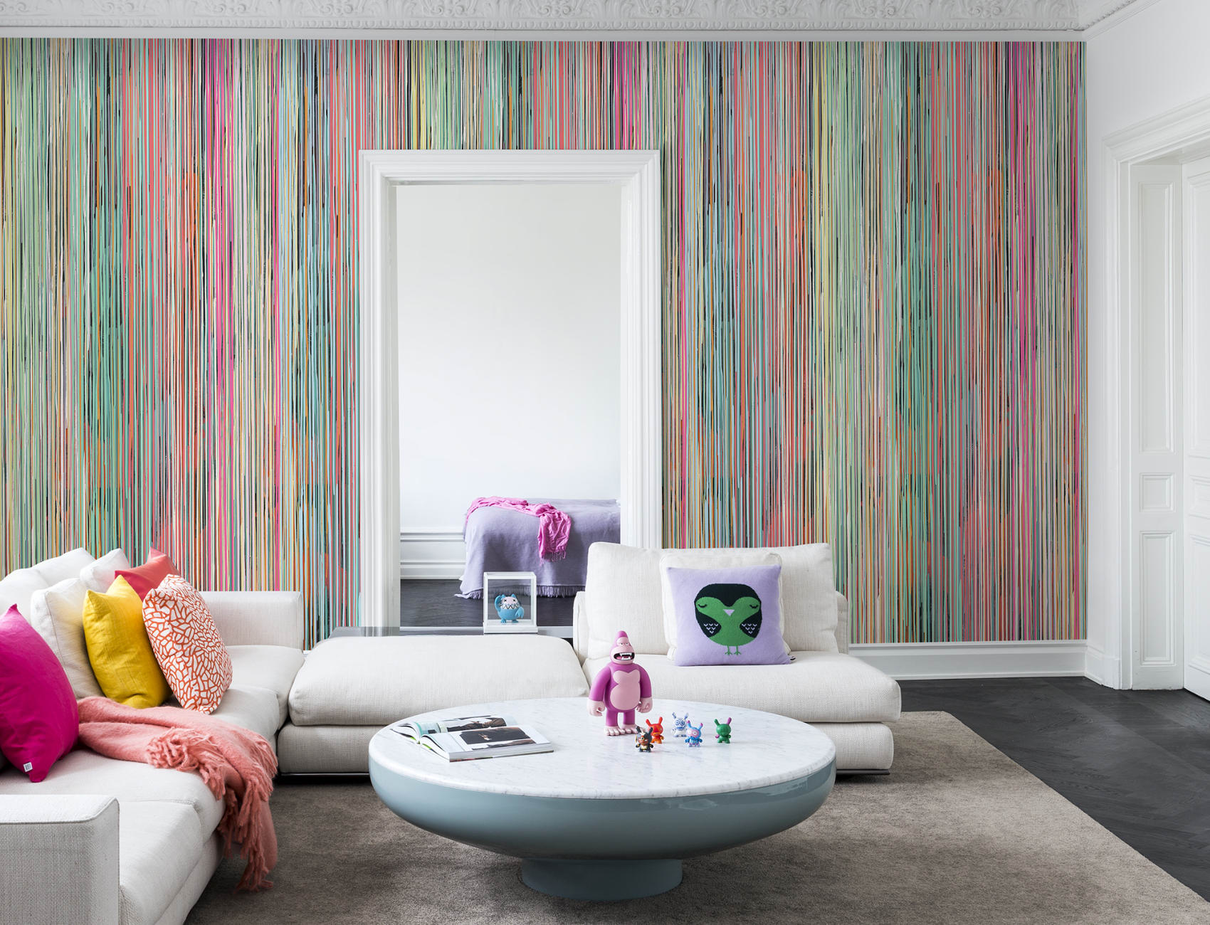 Verf op de muur.