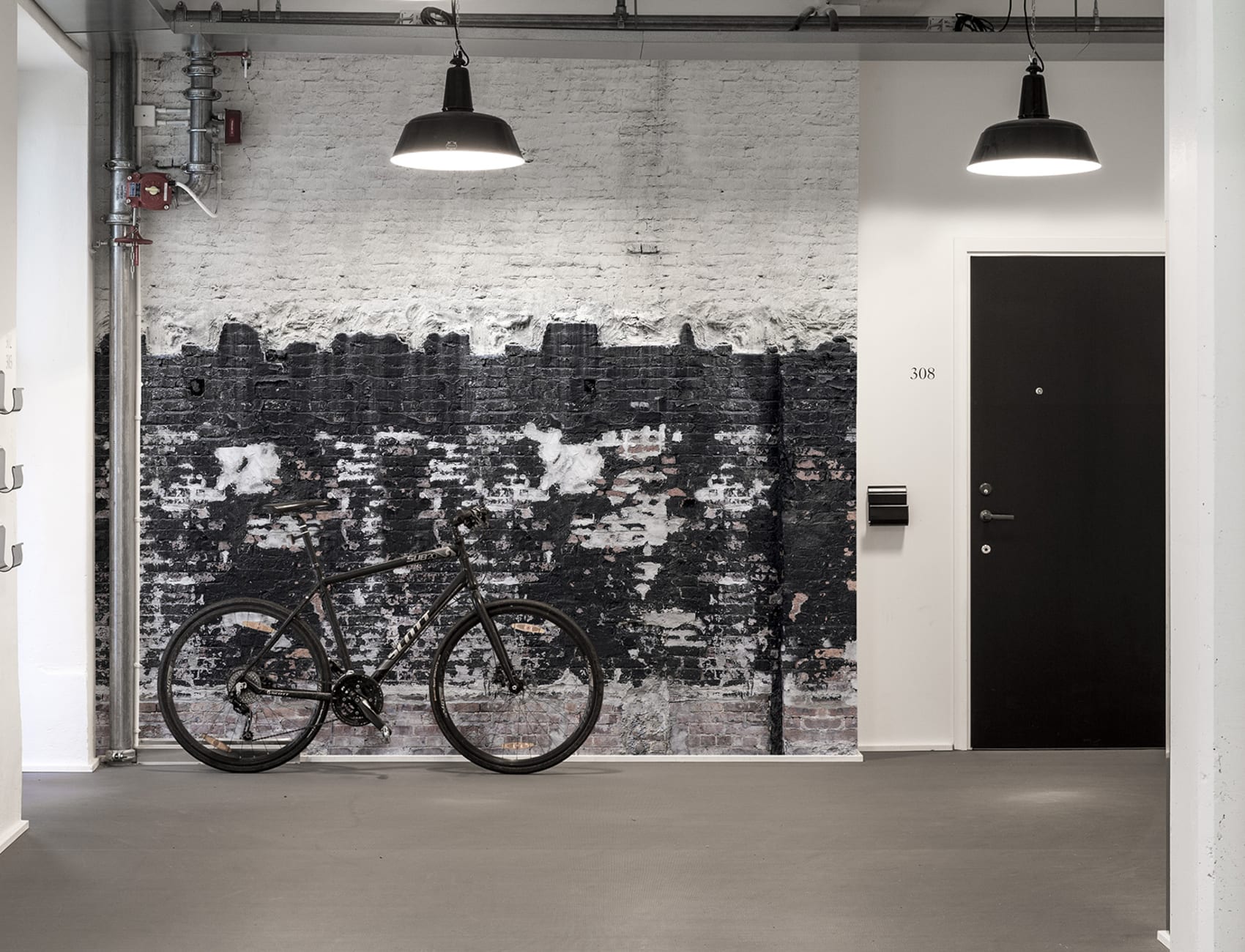 Black and white for a brick wall mural with great contrast