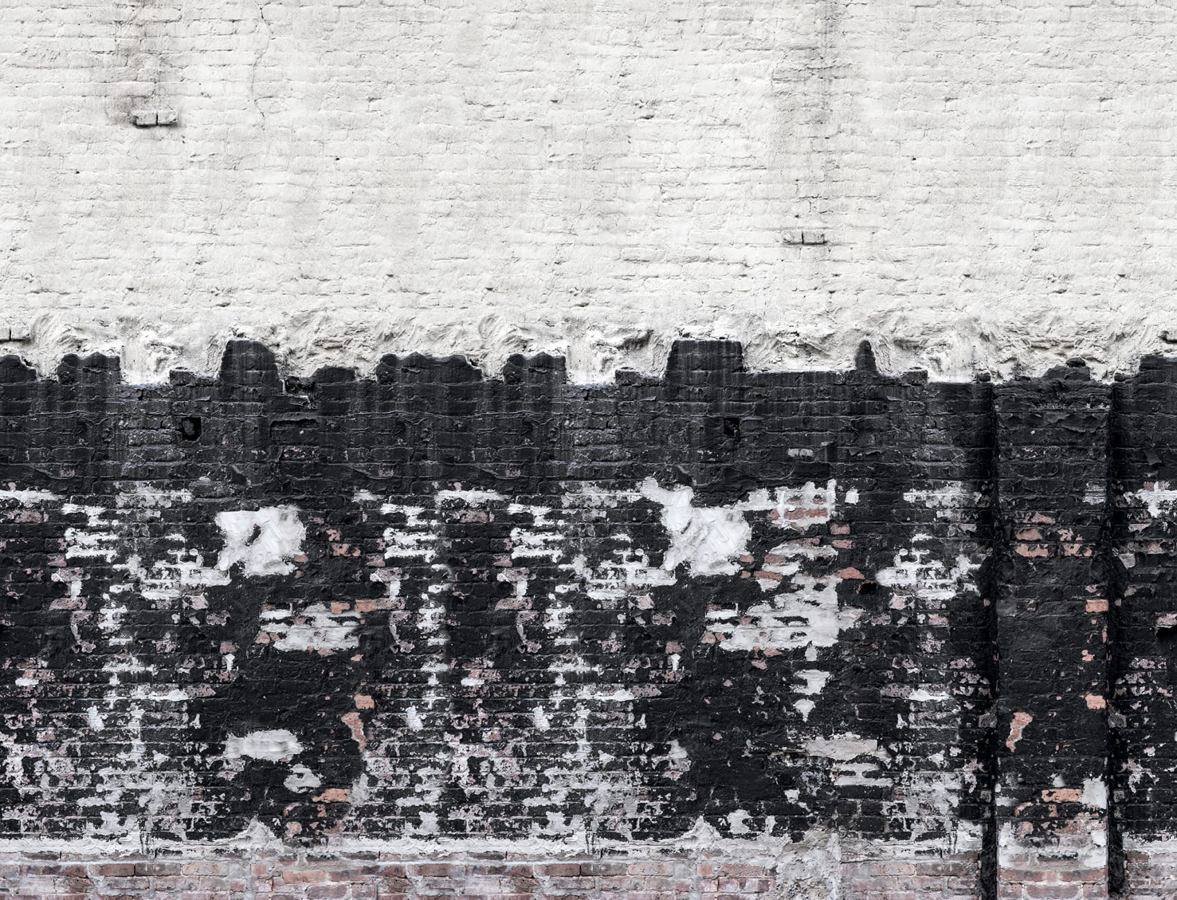 Black and white for a brick wall mural with great contrast