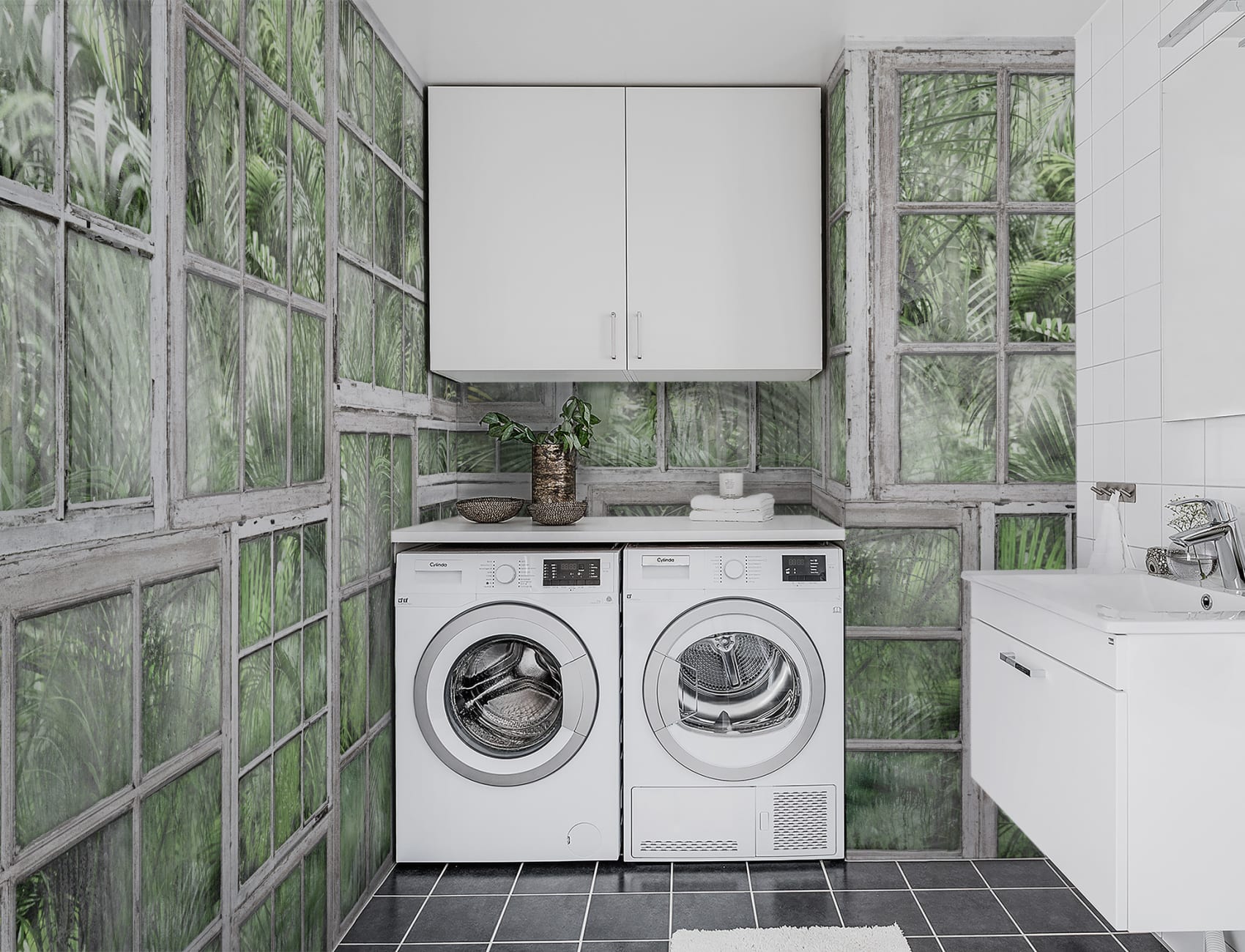 Add a touch of overgrowth with this wall mural