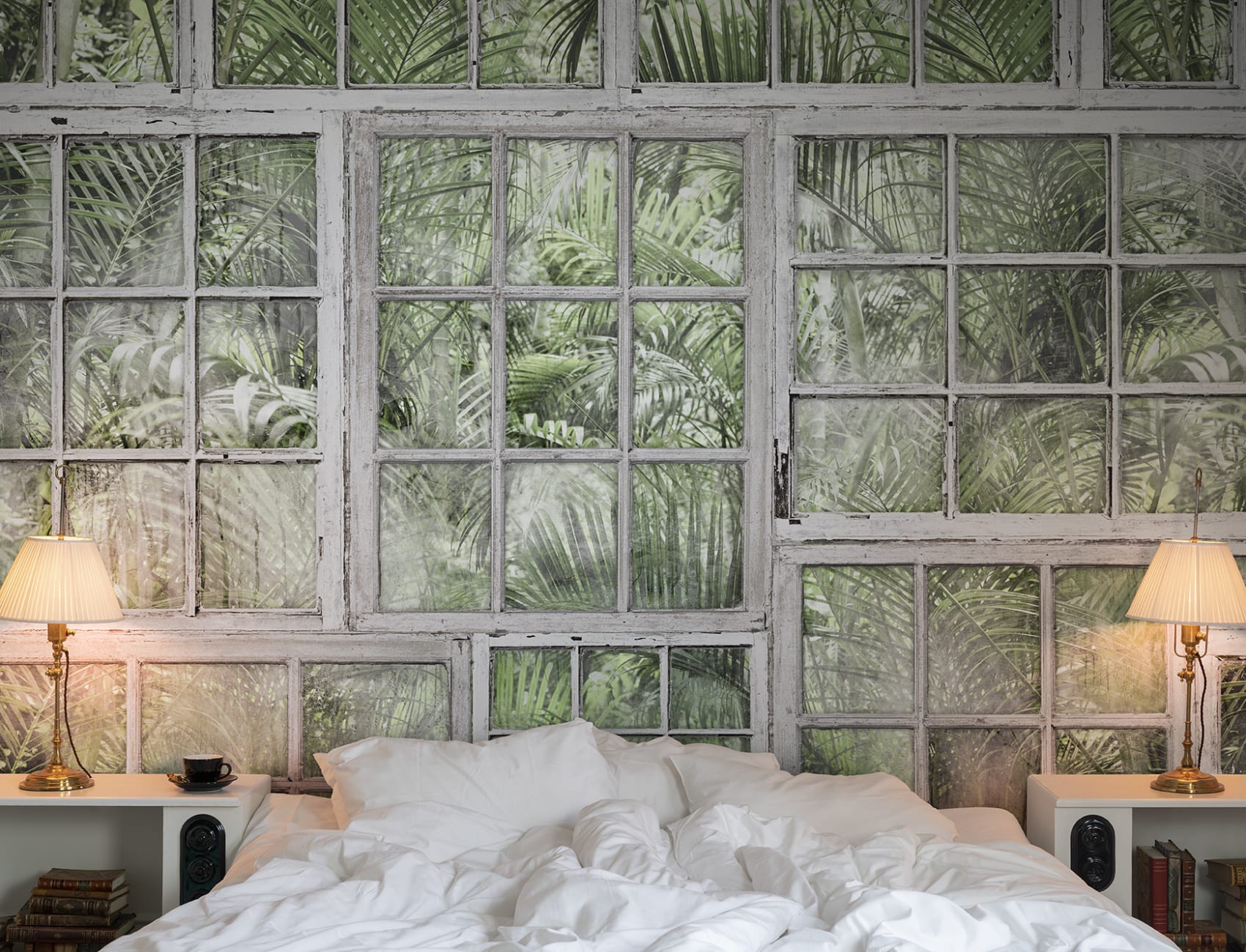 Add a touch of overgrowth with this wall mural