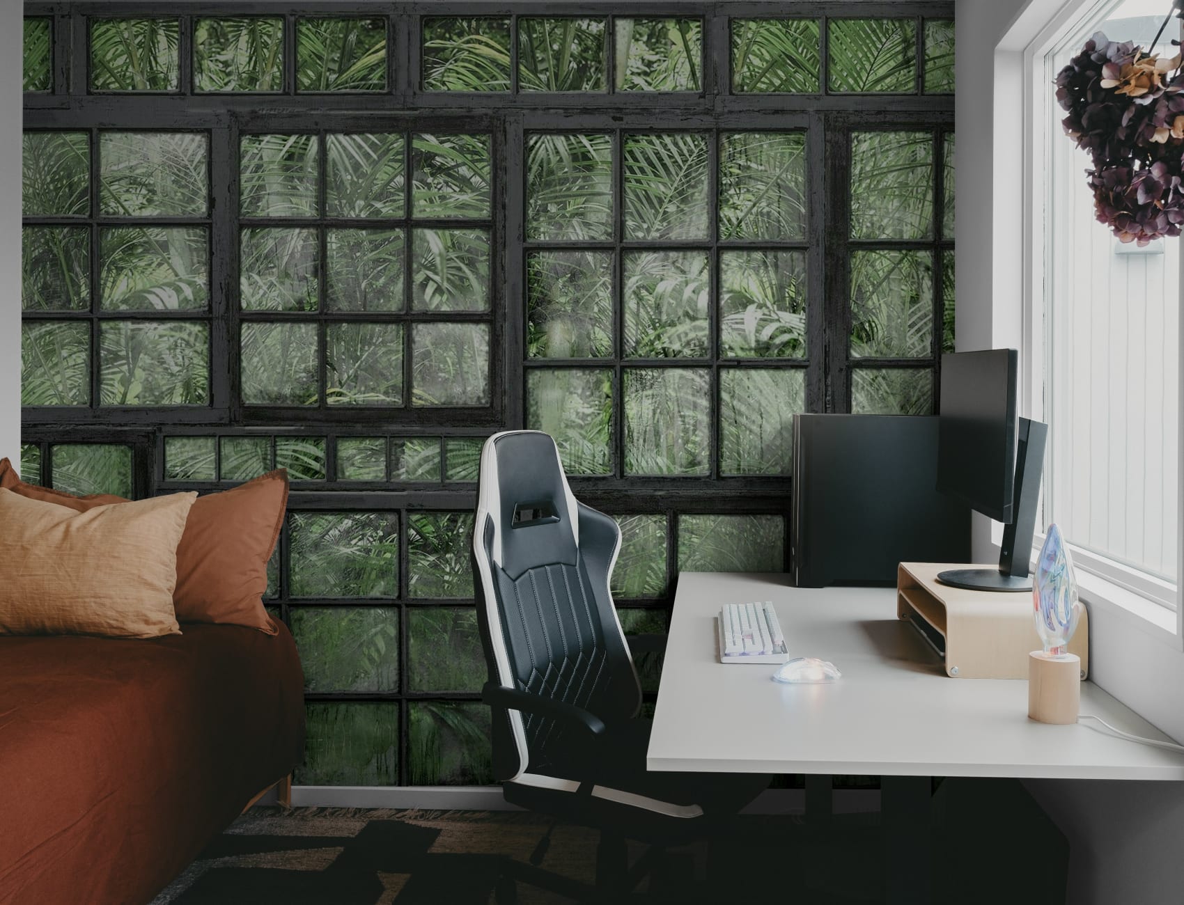 Papier peint jungle industrielle