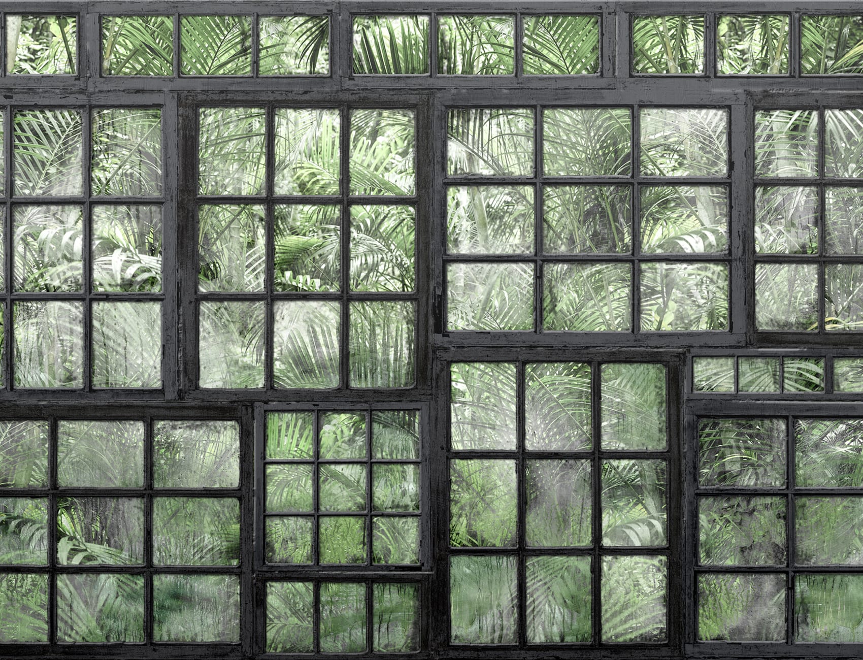 Papier peint jungle industrielle