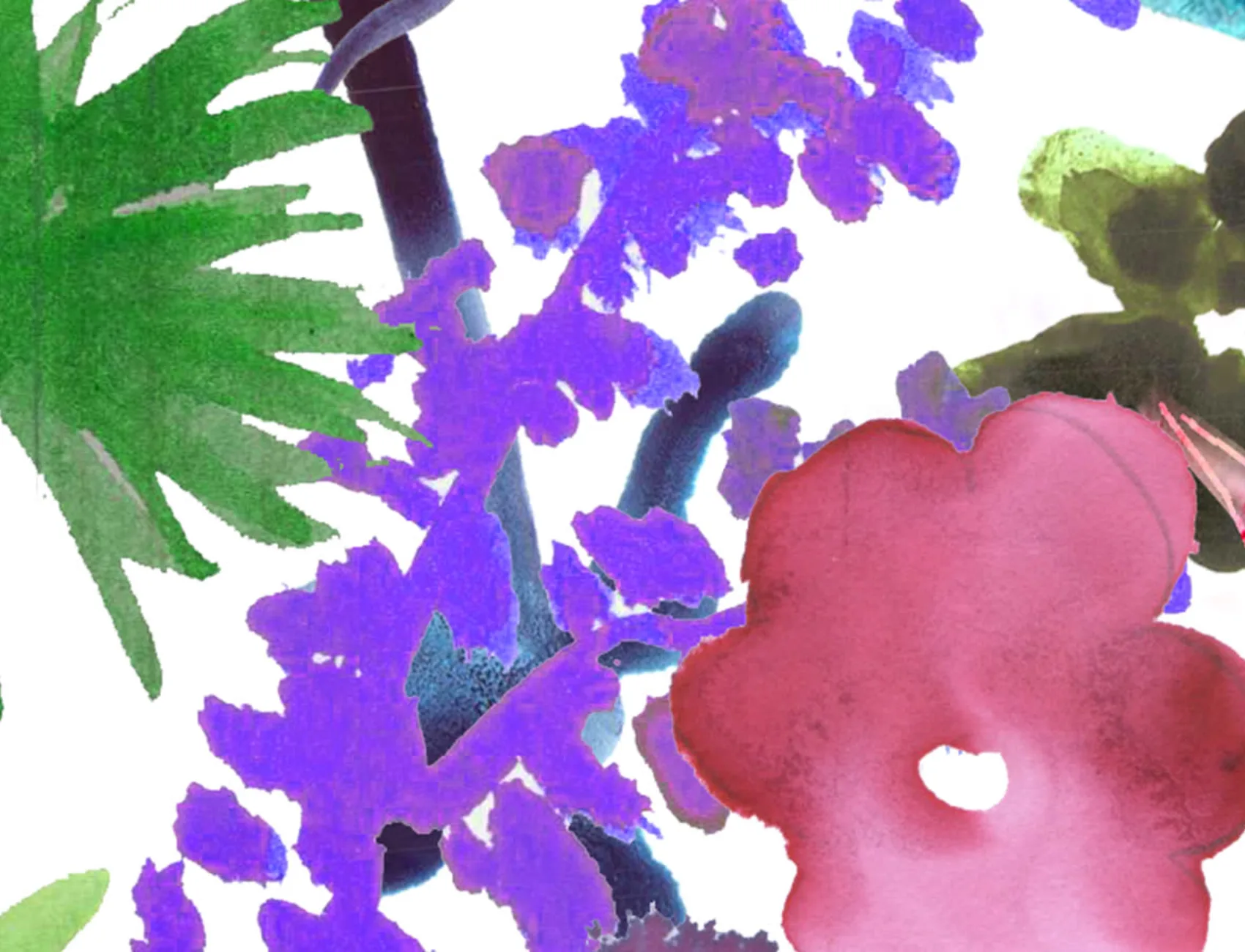 WATERCOLOR WILDFLOWER MURAL